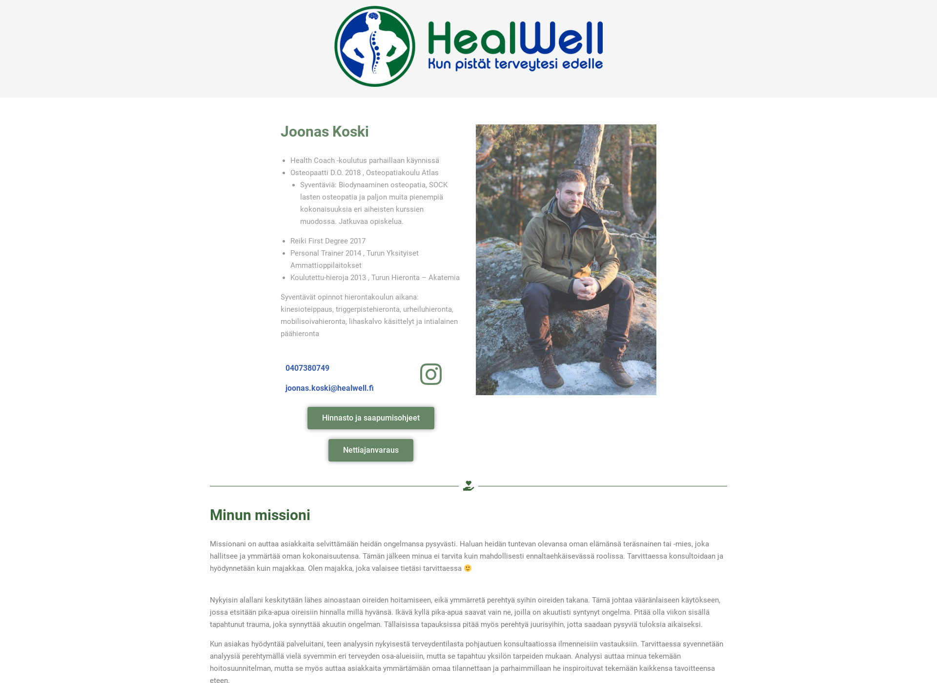Screenshot for healwell.fi