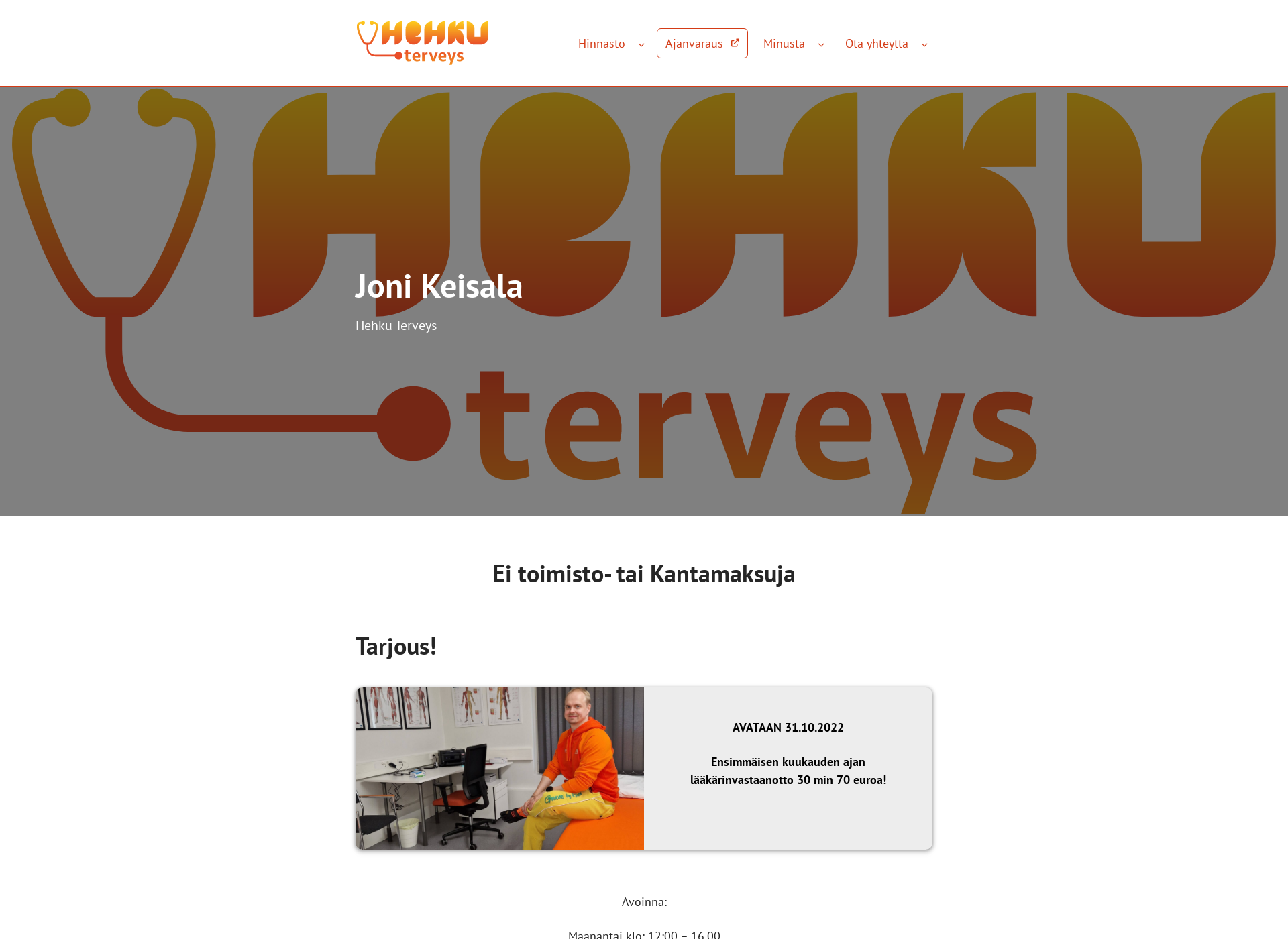 Screenshot for hehkuterveys.fi