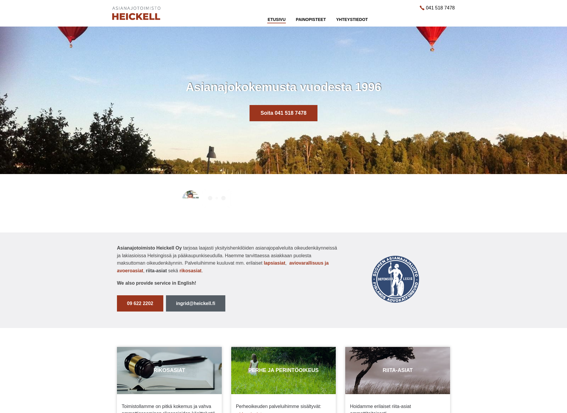 Skärmdump för heickell.fi