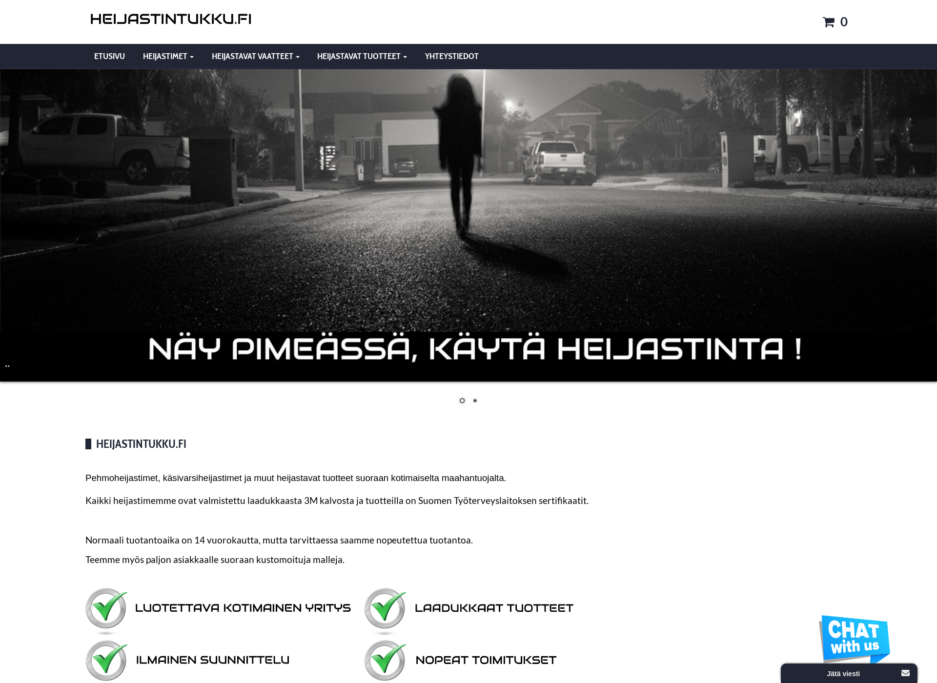 Skärmdump för heijastintukku.fi