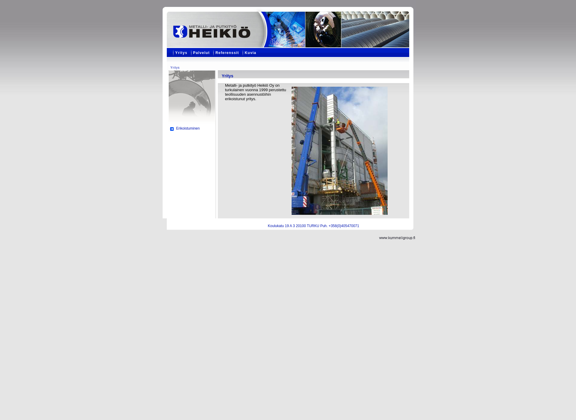 Skärmdump för heikio.fi