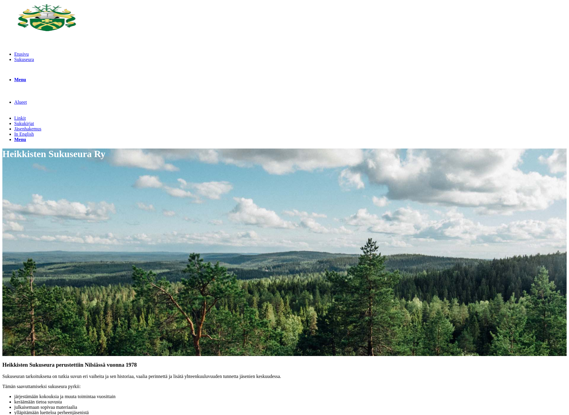 Skärmdump för heikkistensukuseura.fi
