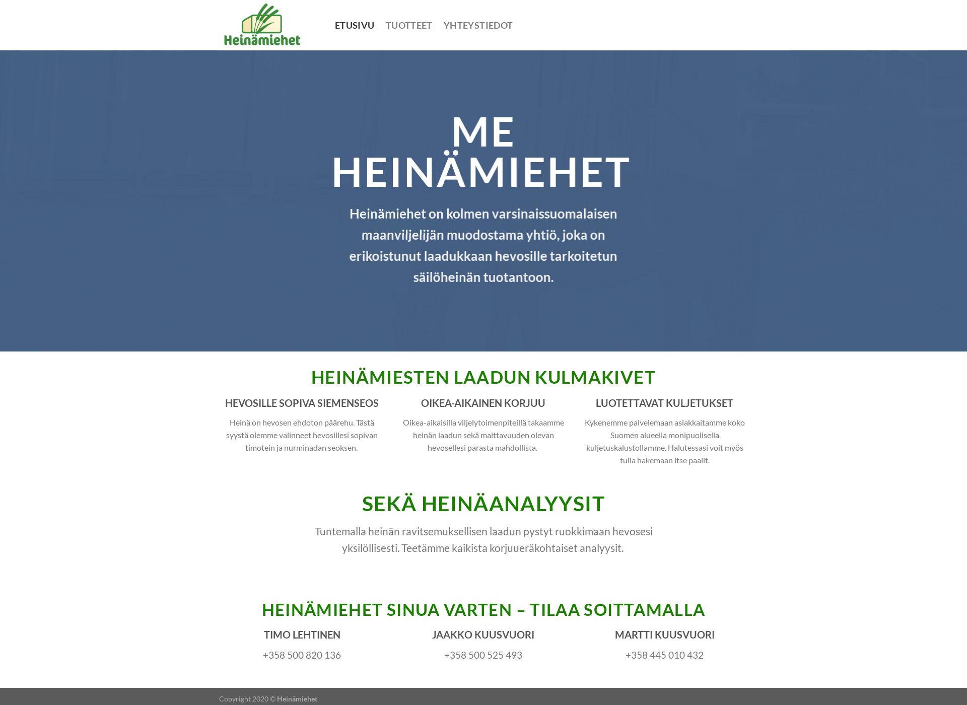 Screenshot for heinamiehet.fi