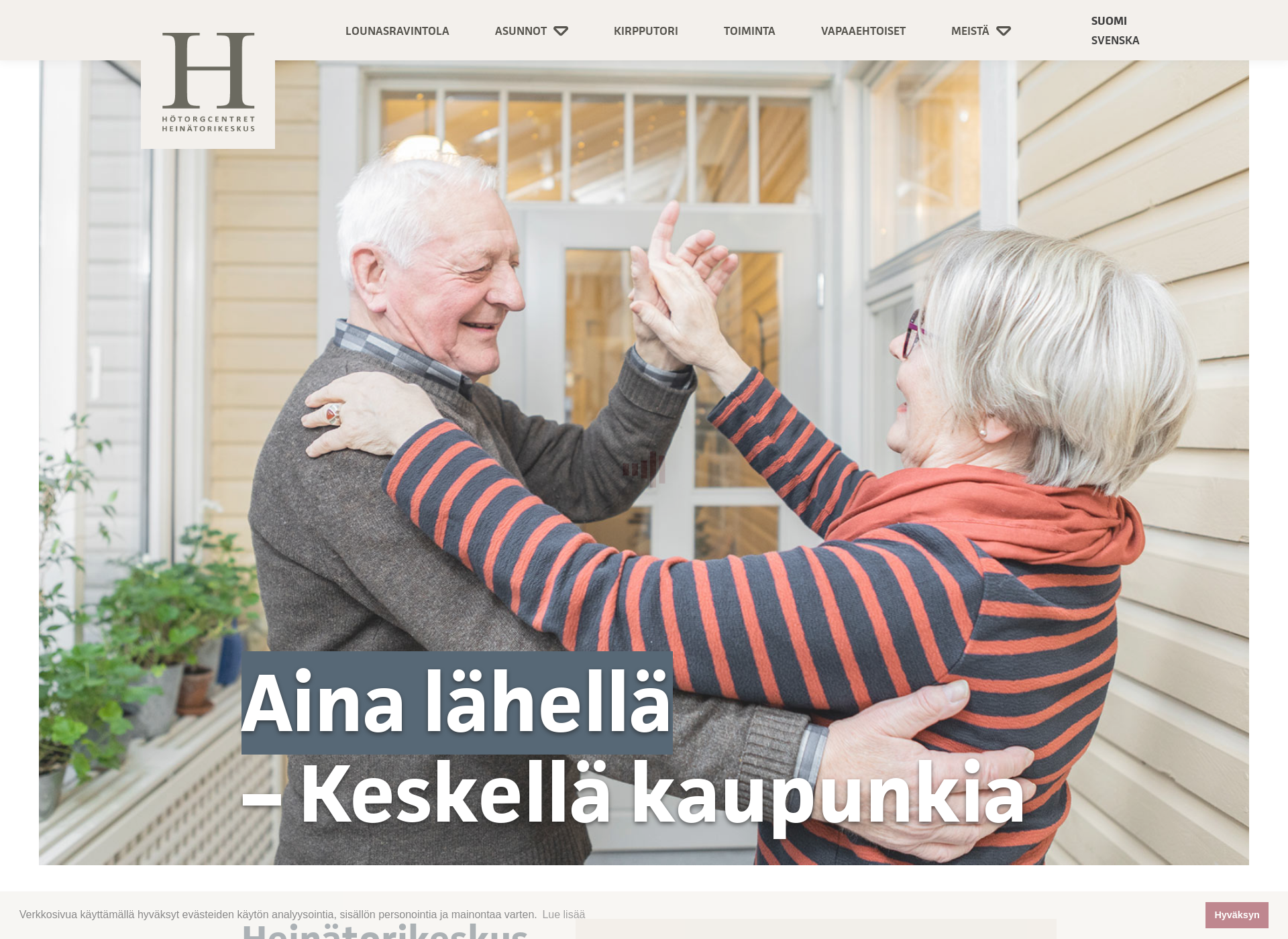 Skärmdump för heinatorikeskus.fi