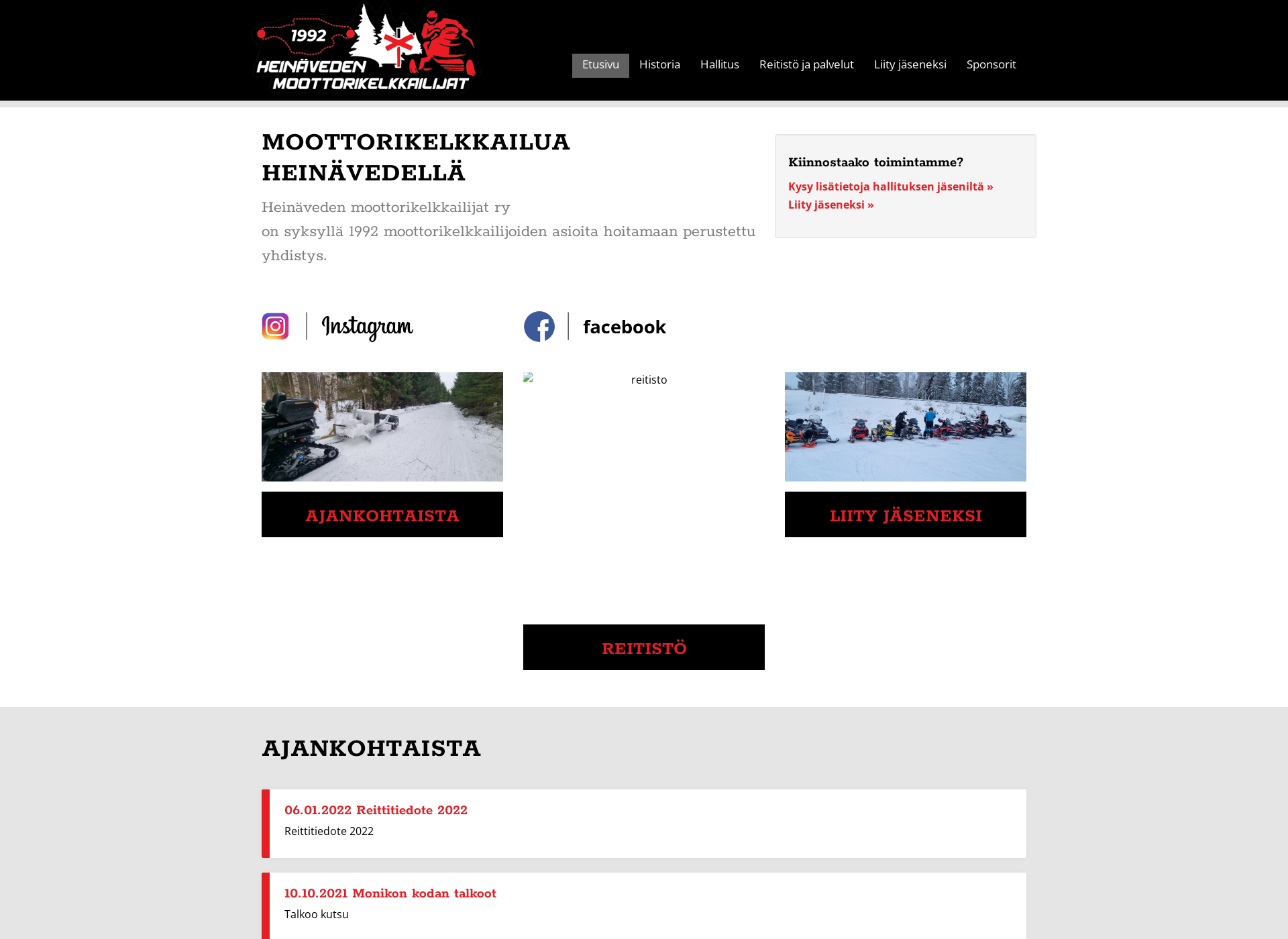 Skärmdump för heinavedenmk.fi