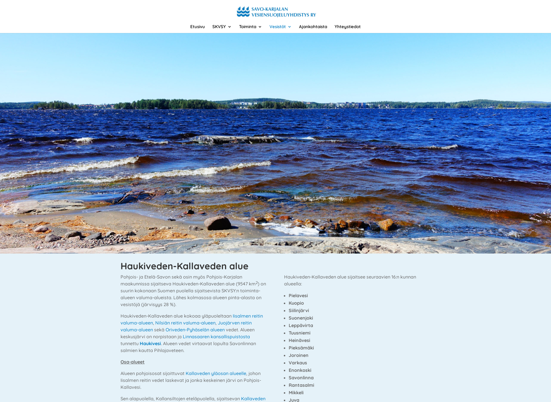 Skärmdump för heinavedenreitti.fi