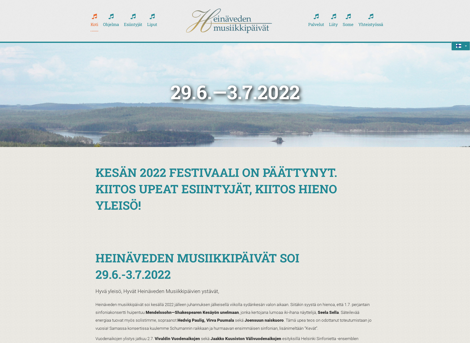Screenshot for heinavesimusic.fi
