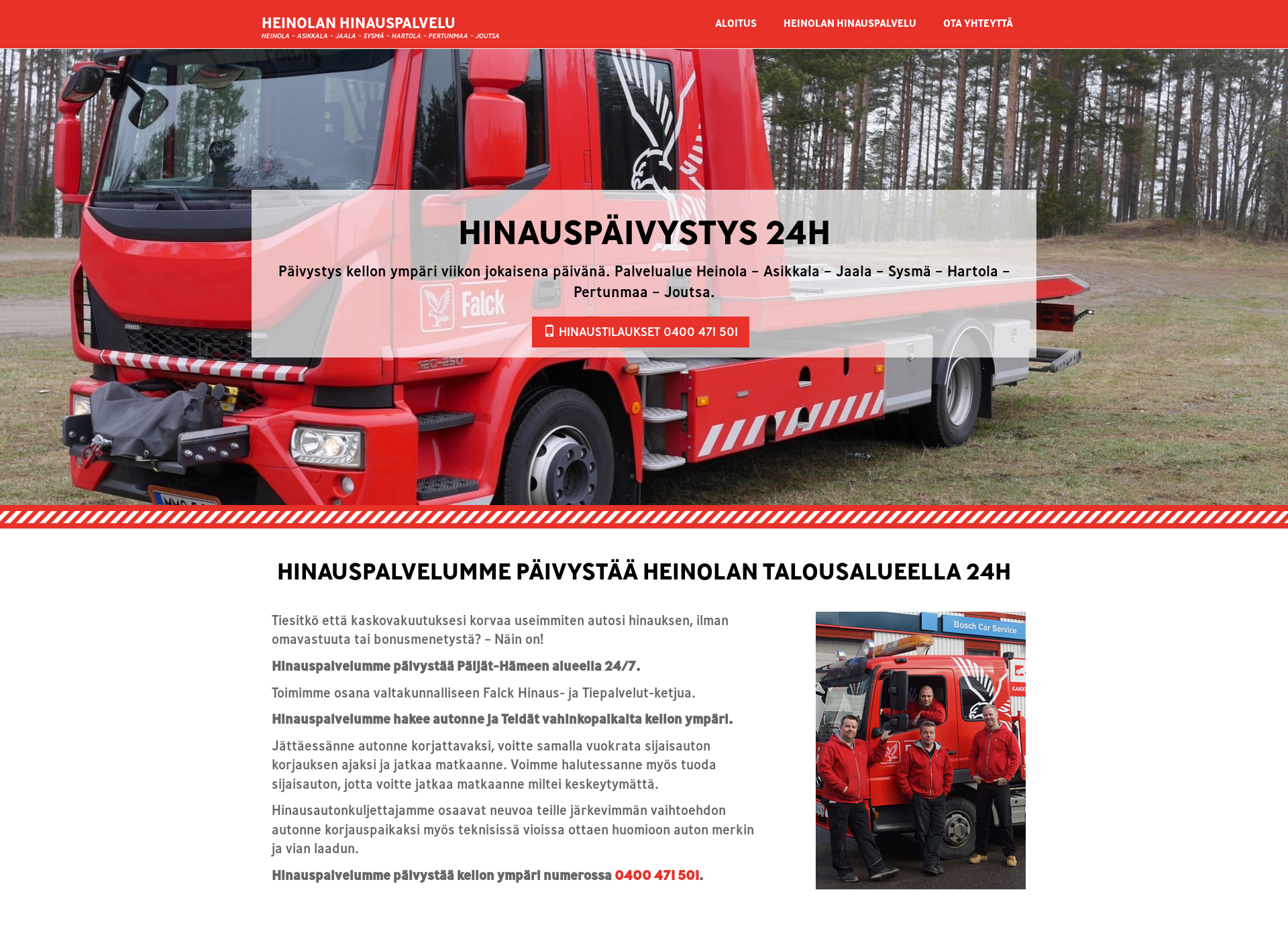 Screenshot for heinolanhinauspalvelu.fi