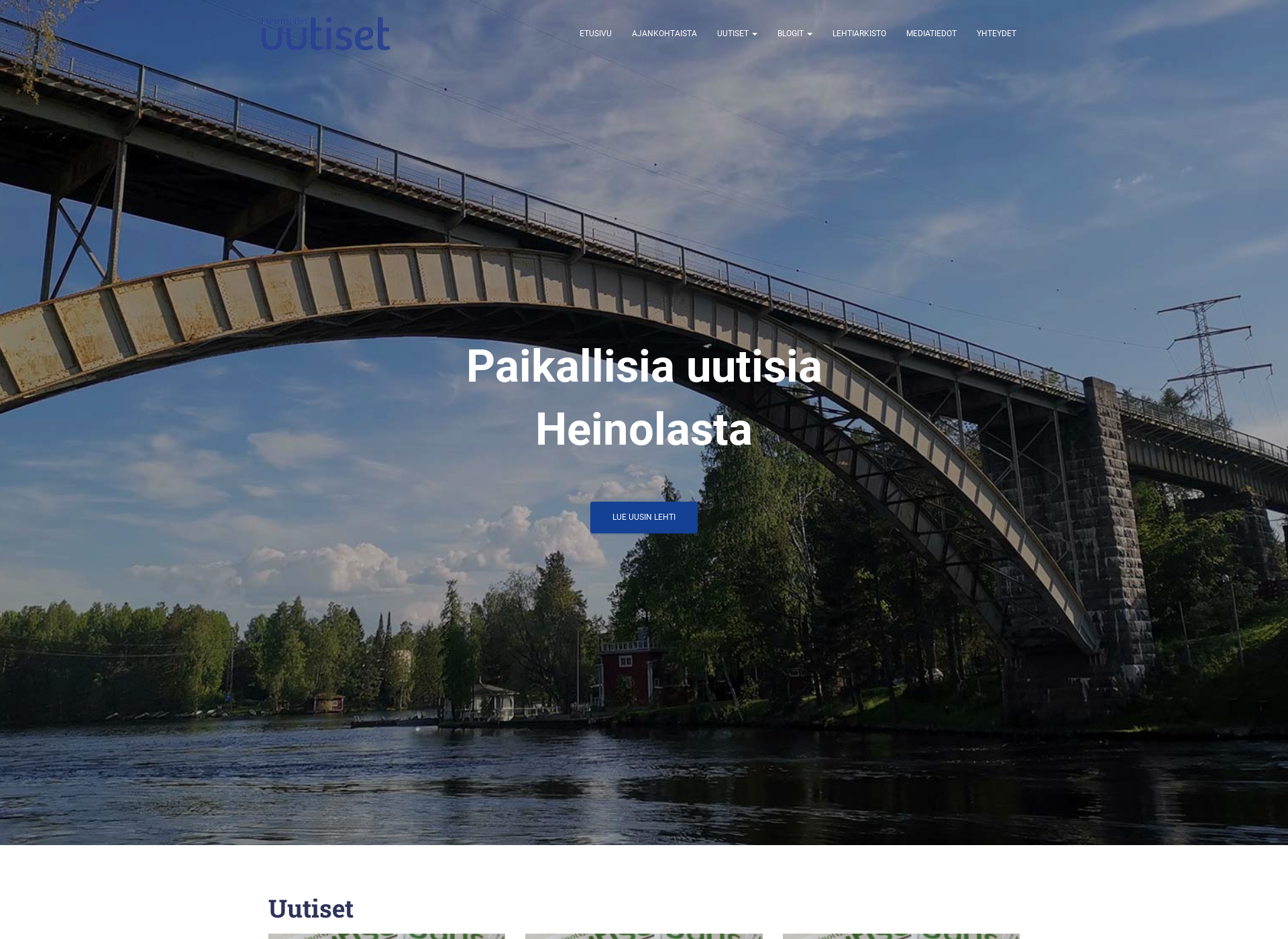 Skärmdump för heinolanuutiset.fi