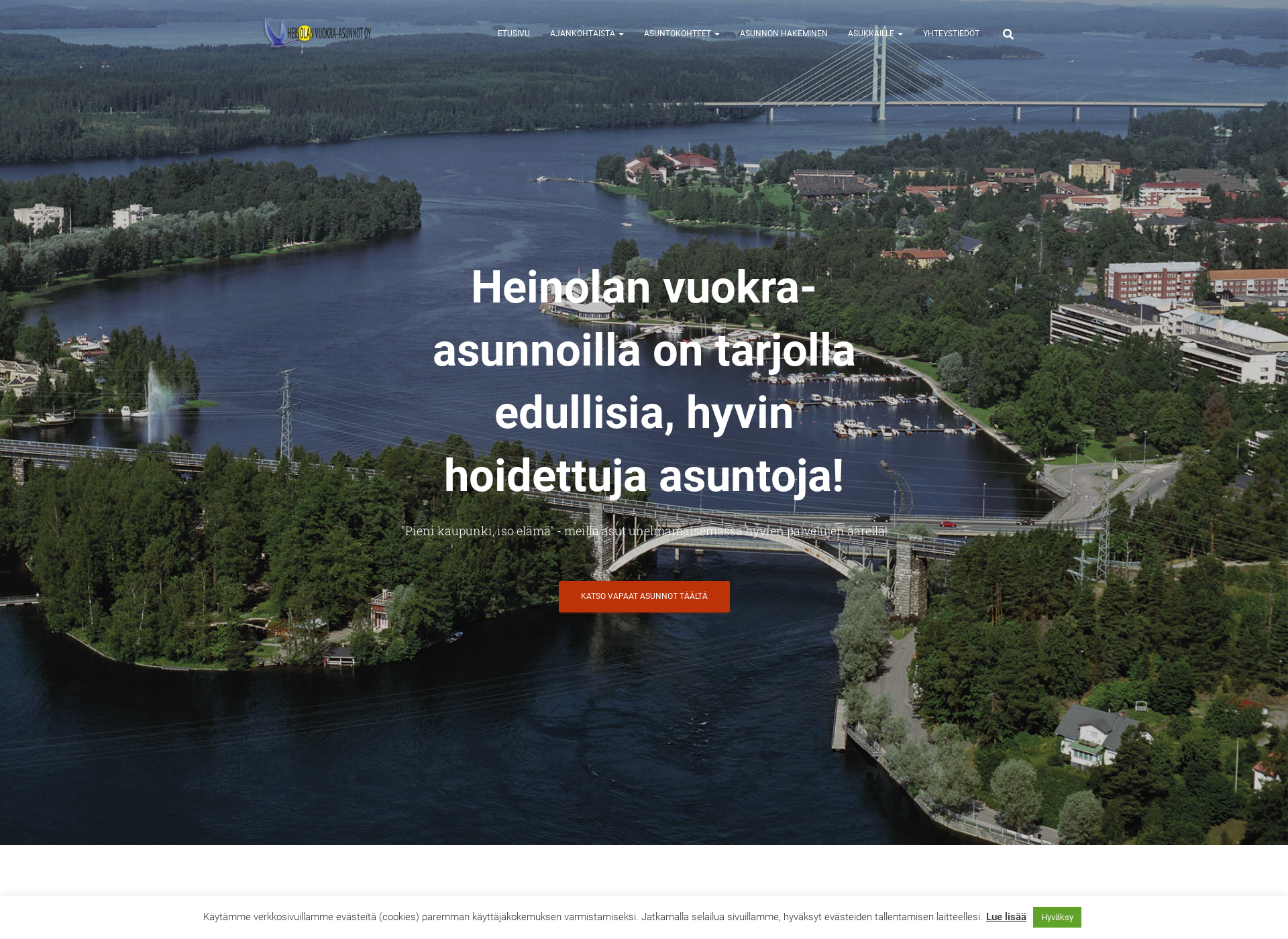 Skärmdump för heinolanvuokra-asunnot.fi