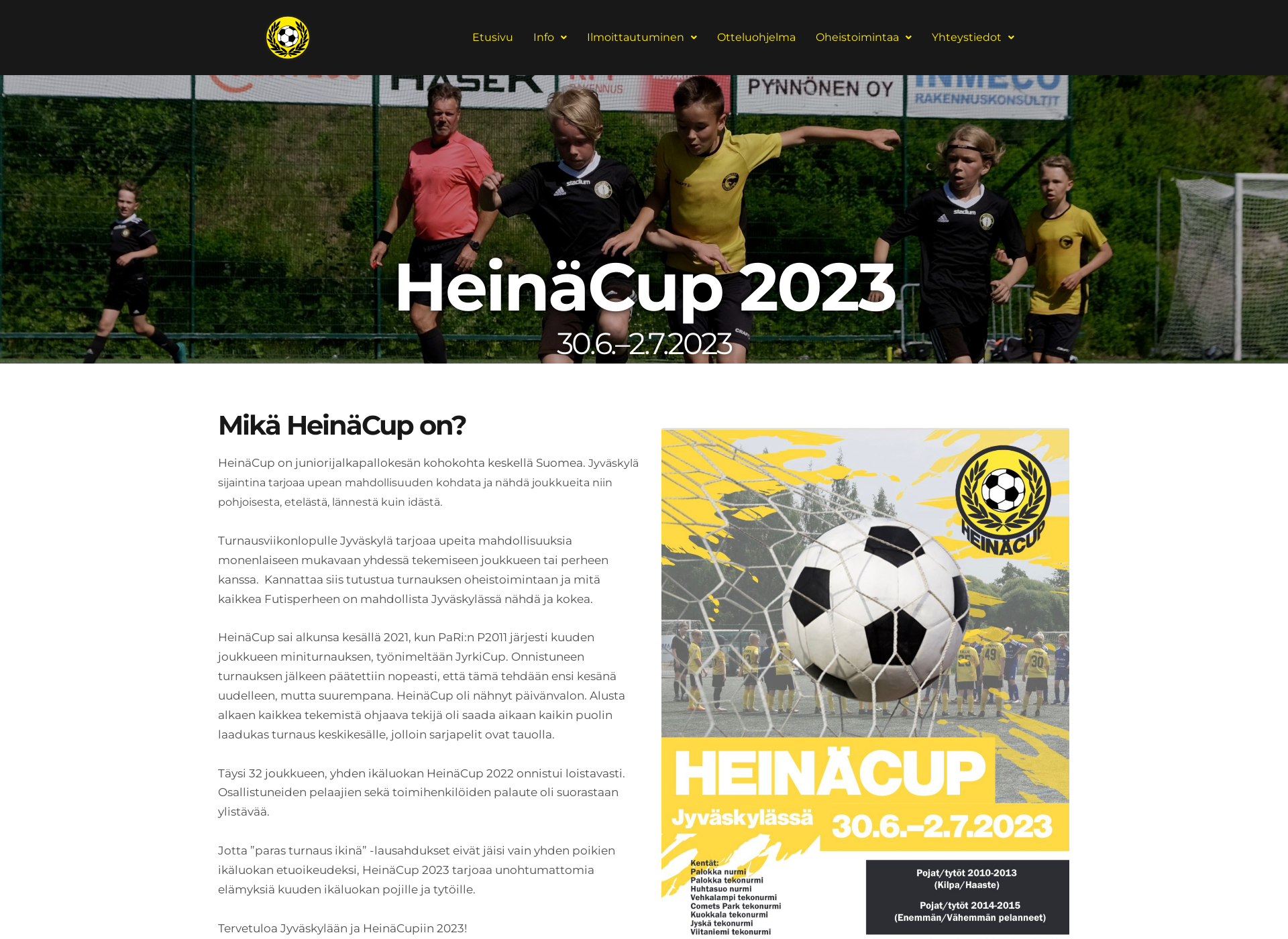 Screenshot for heinäcup.fi
