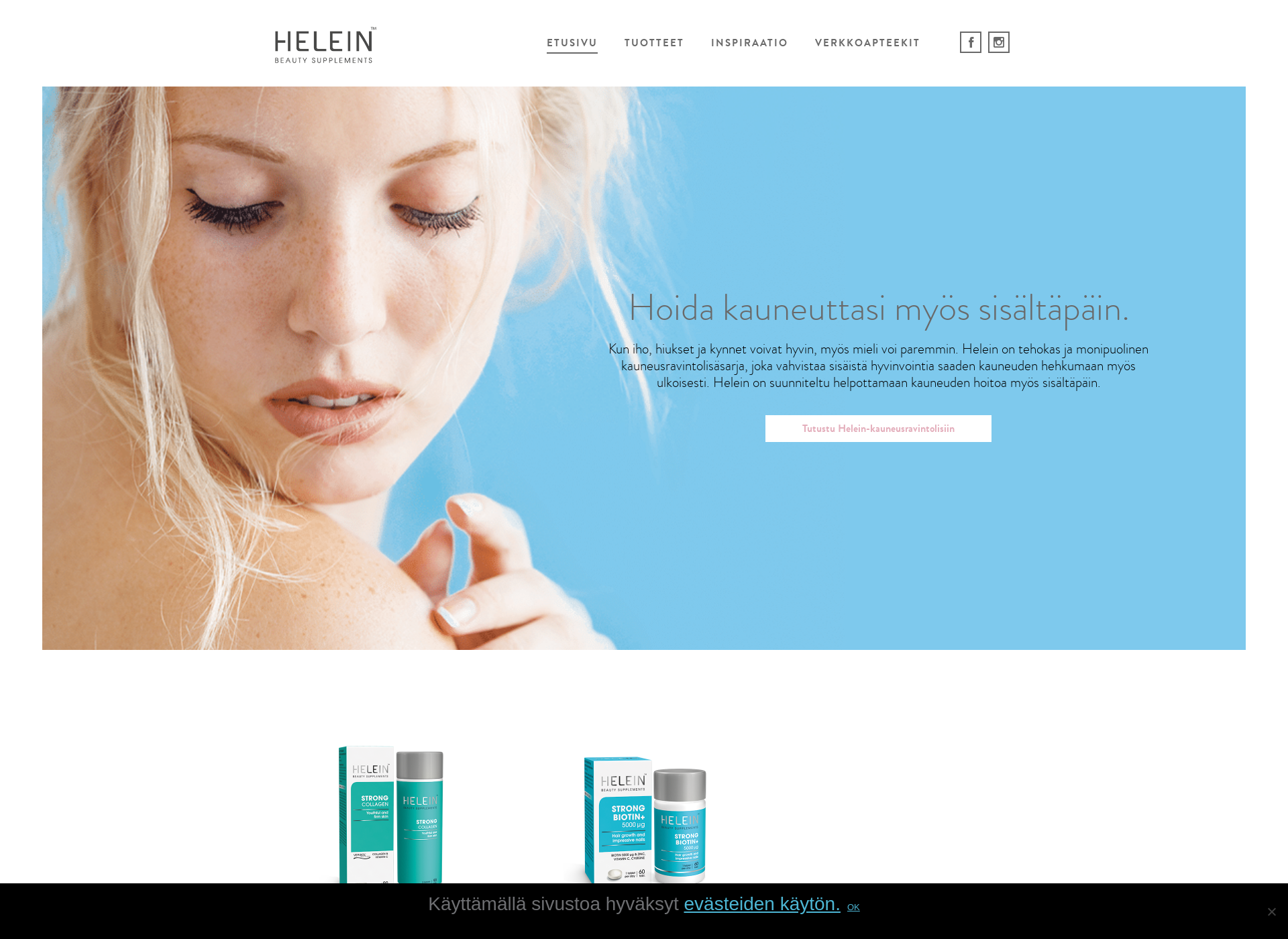 Screenshot for heleinkauneusravintolisät.fi