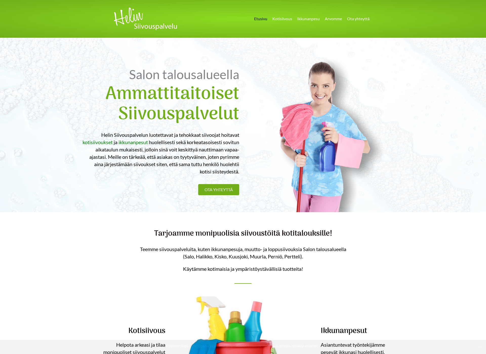Screenshot for helinsiivouspalvelu.fi