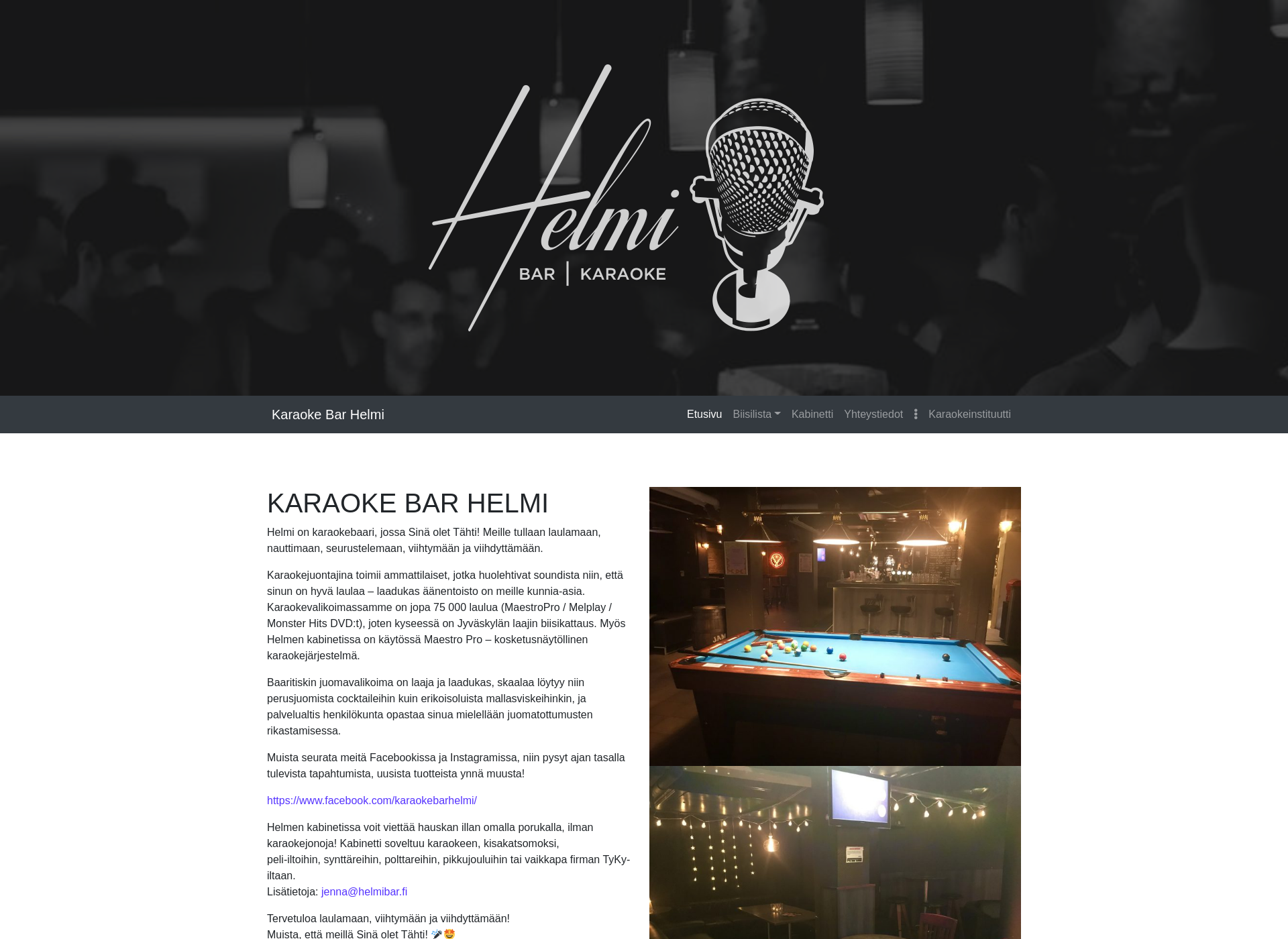 Screenshot for helmibar.fi