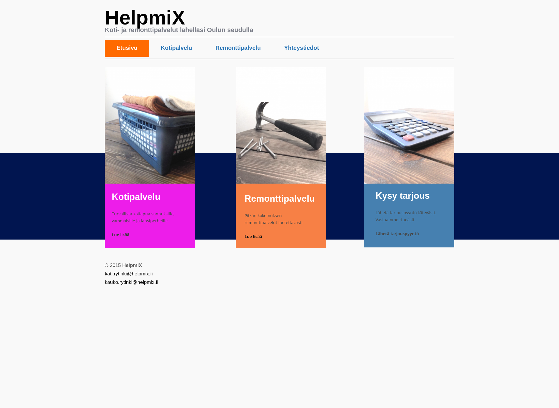 Skärmdump för helpmix.fi