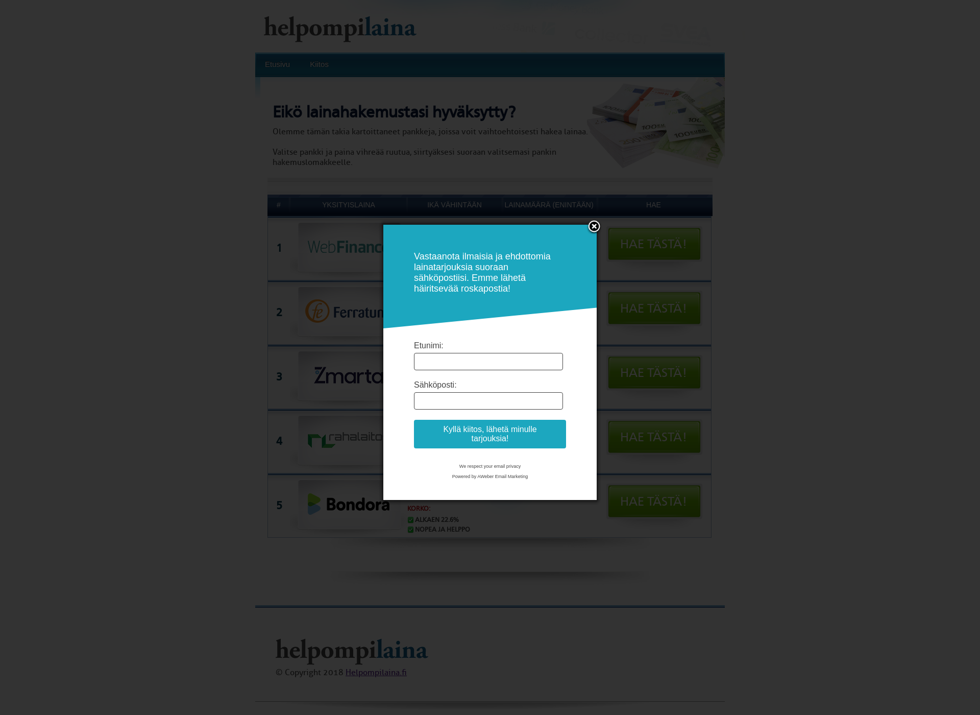 Screenshot for helpompilaina.fi