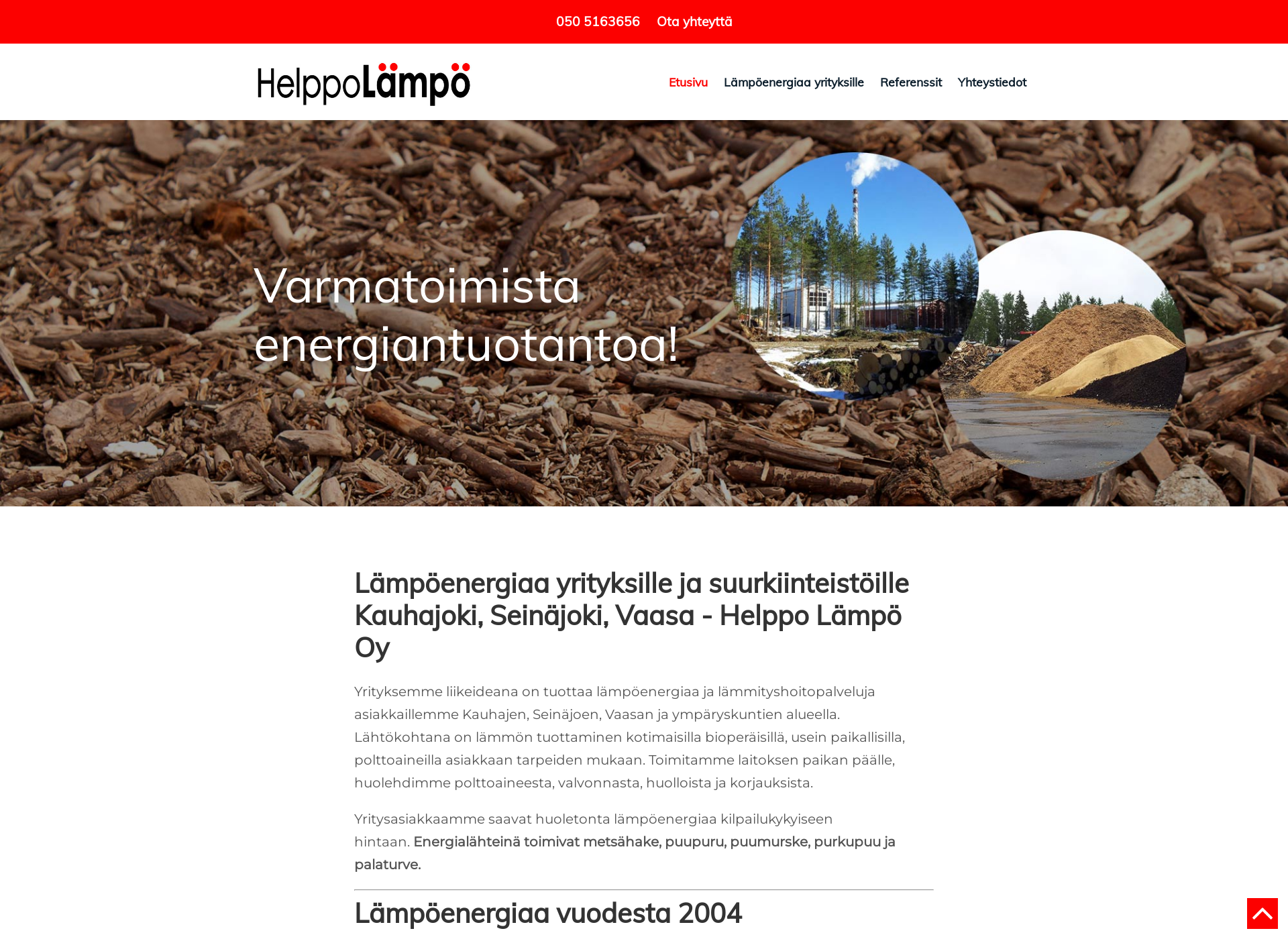 Skärmdump för helppolampo.fi