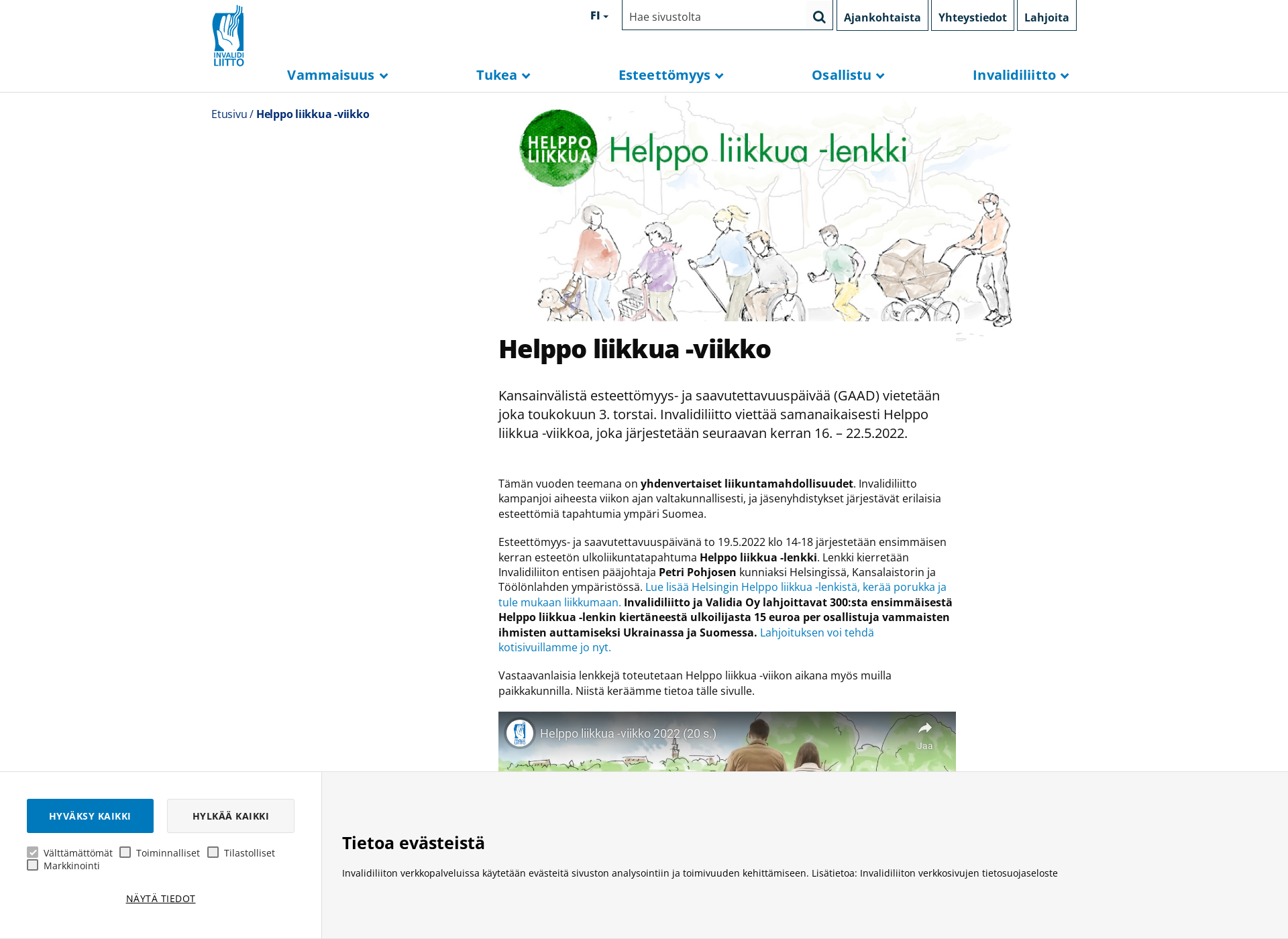 Screenshot for helppoliikkua.fi