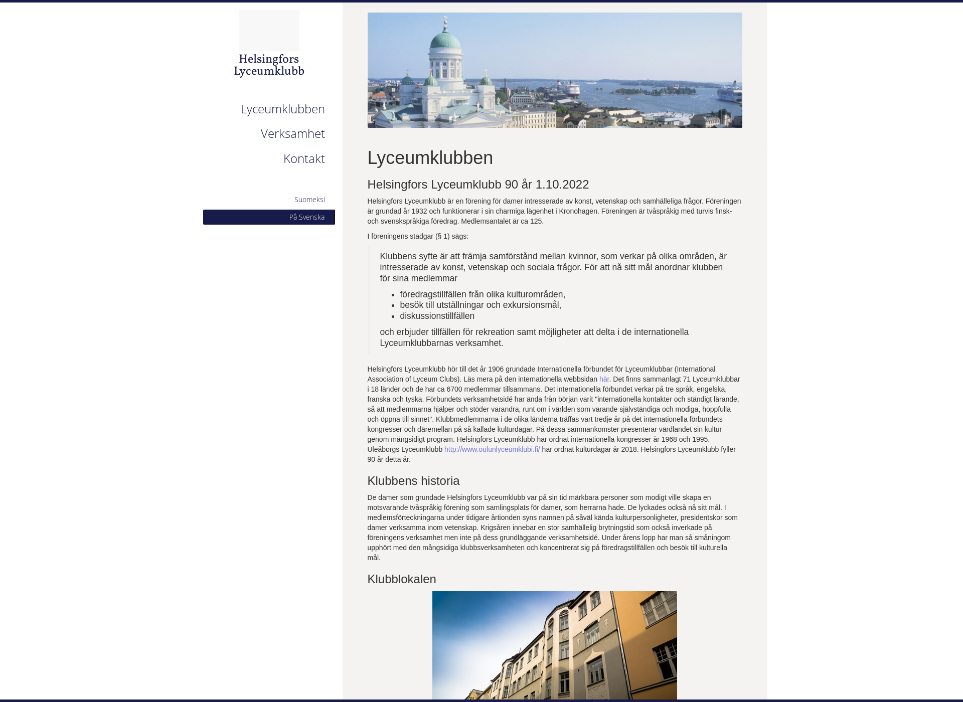 Screenshot for helsingforslyceumklubb.fi