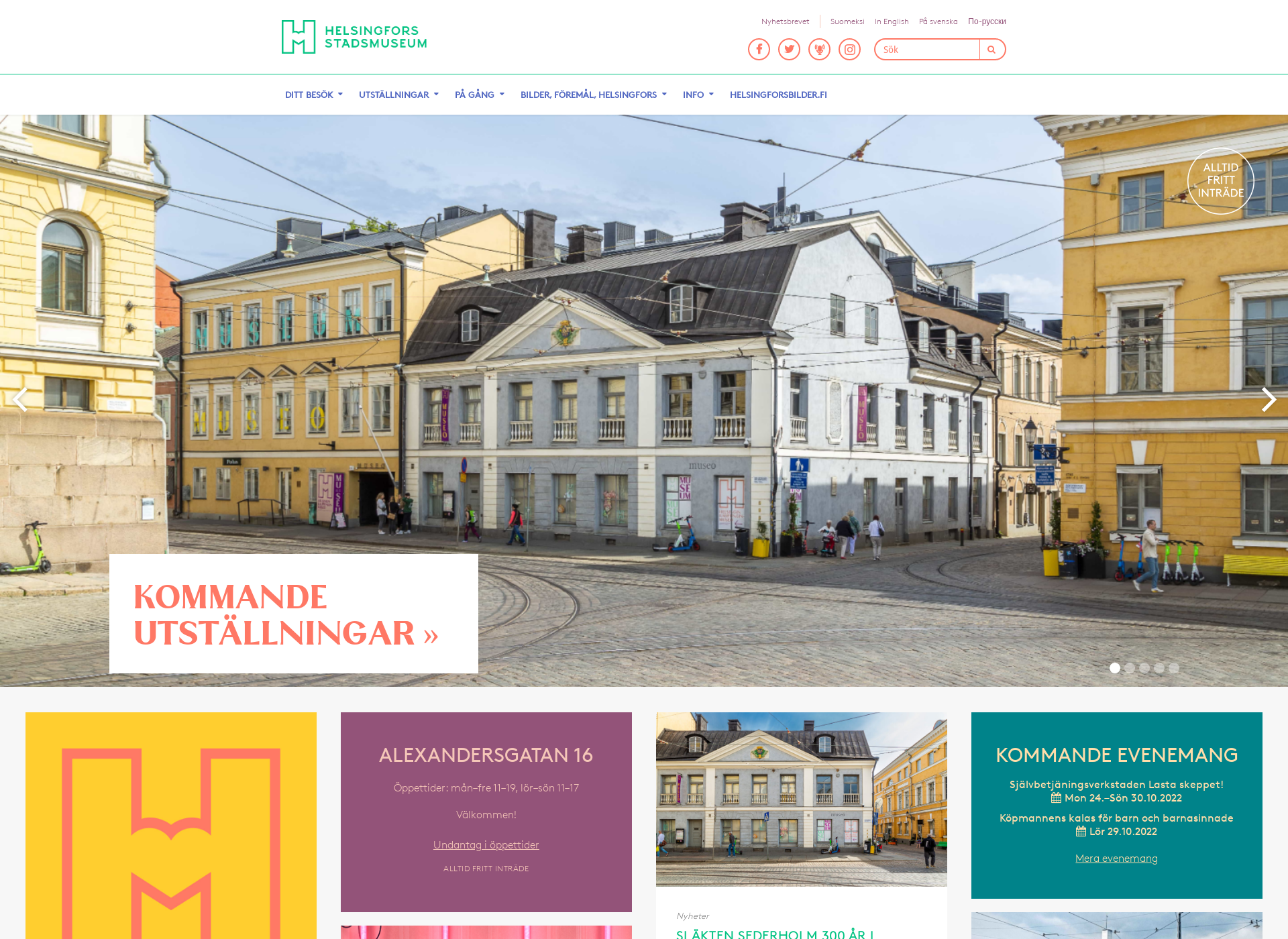 Screenshot for helsingforsstadsmuseum.fi