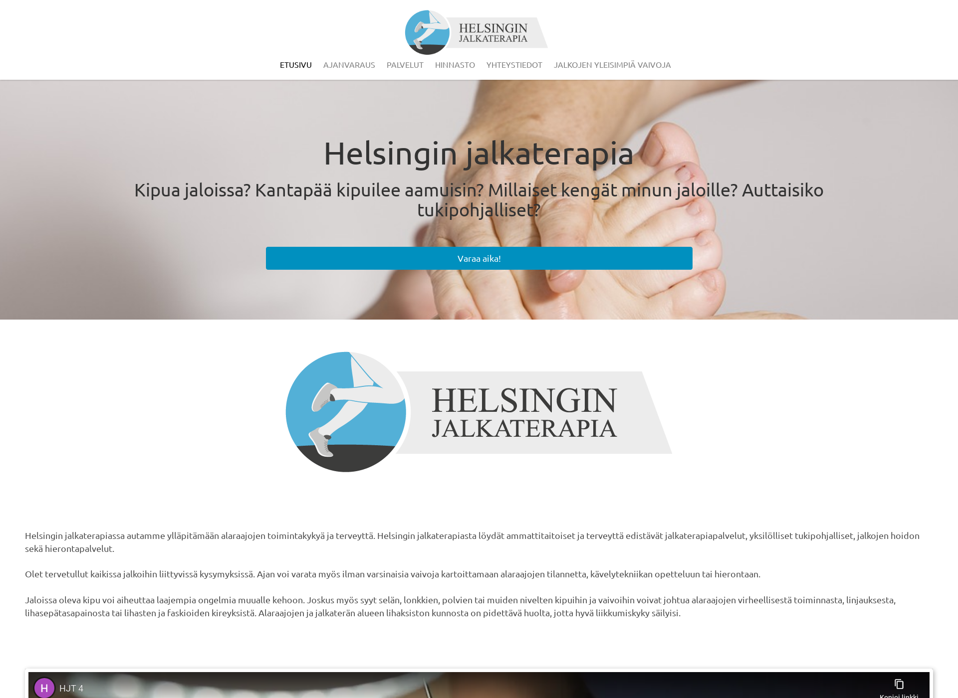 Screenshot for helsinginjalkaterapia.fi