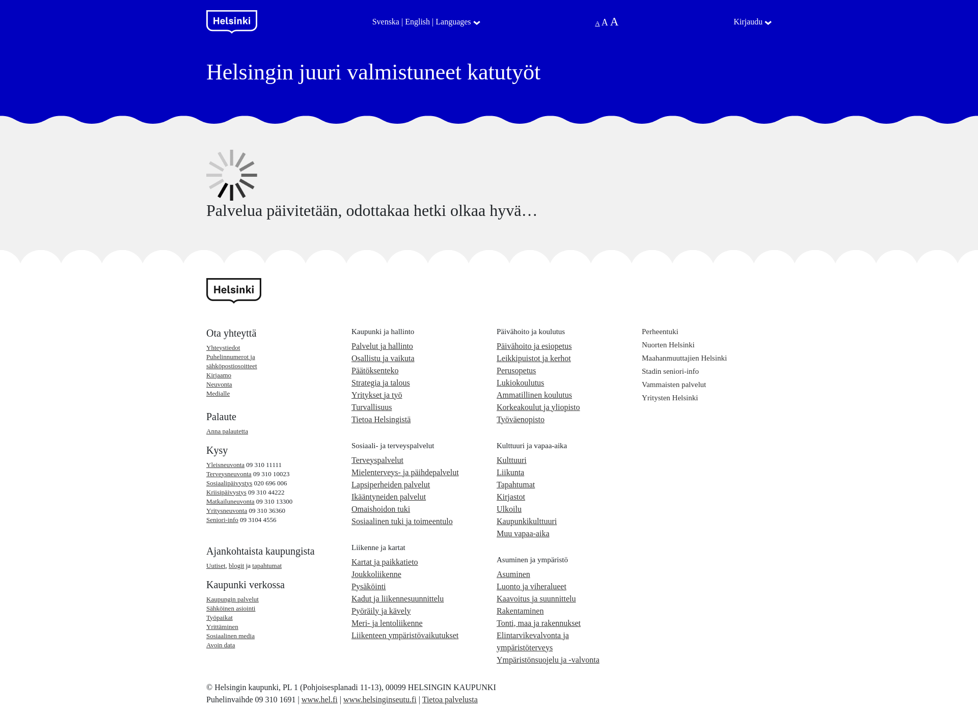 Screenshot for helsinginjuurivalmistuneetkatutyot.fi