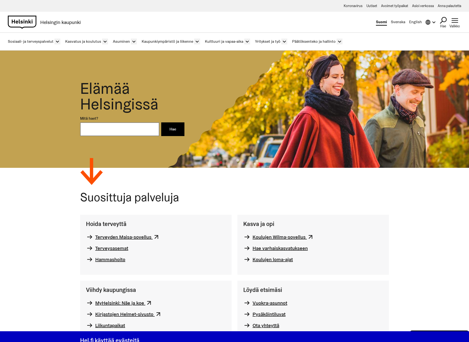 Screenshot for helsinginkaupunki.fi