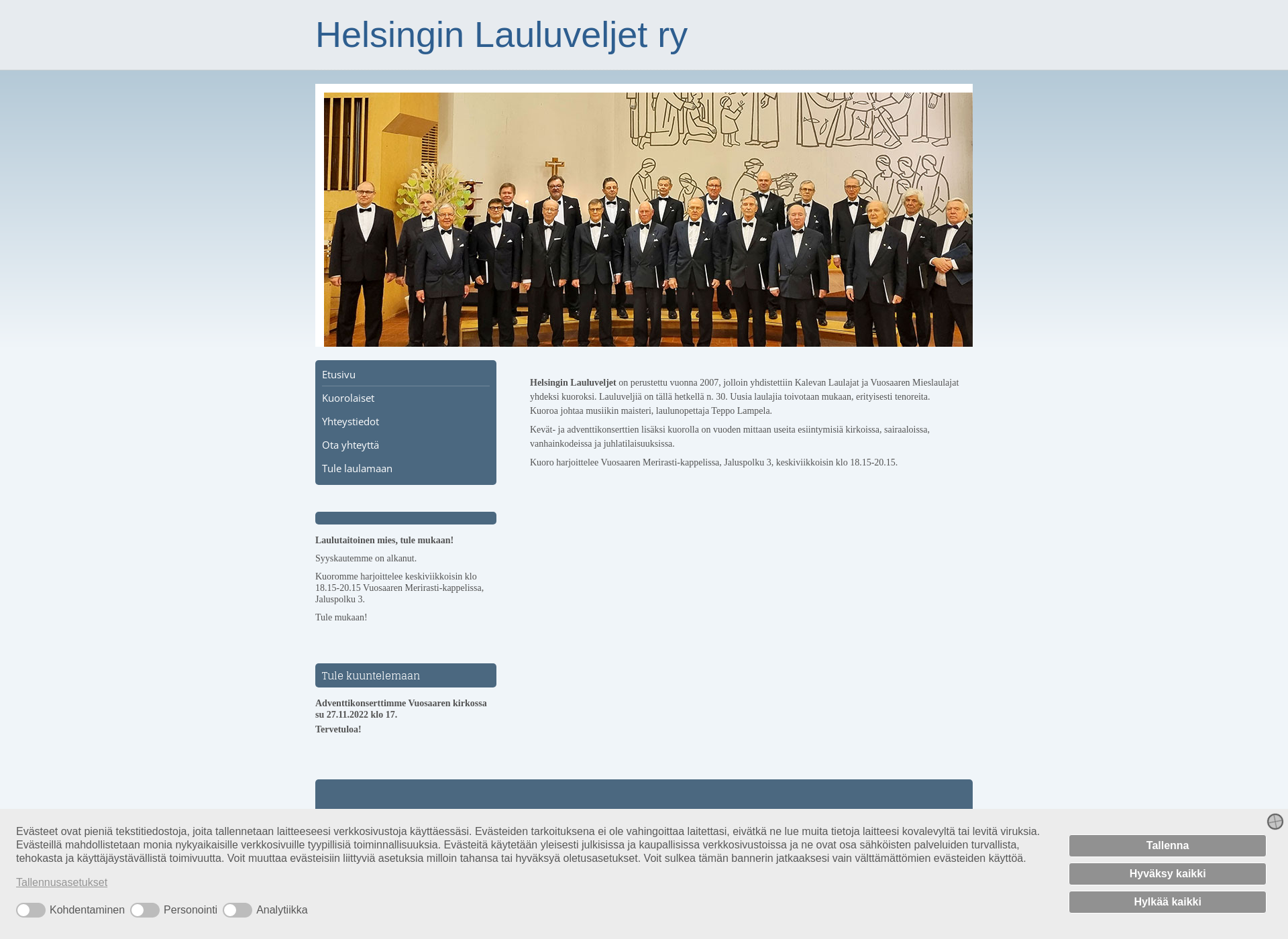 Screenshot for helsinginlauluveljet.fi