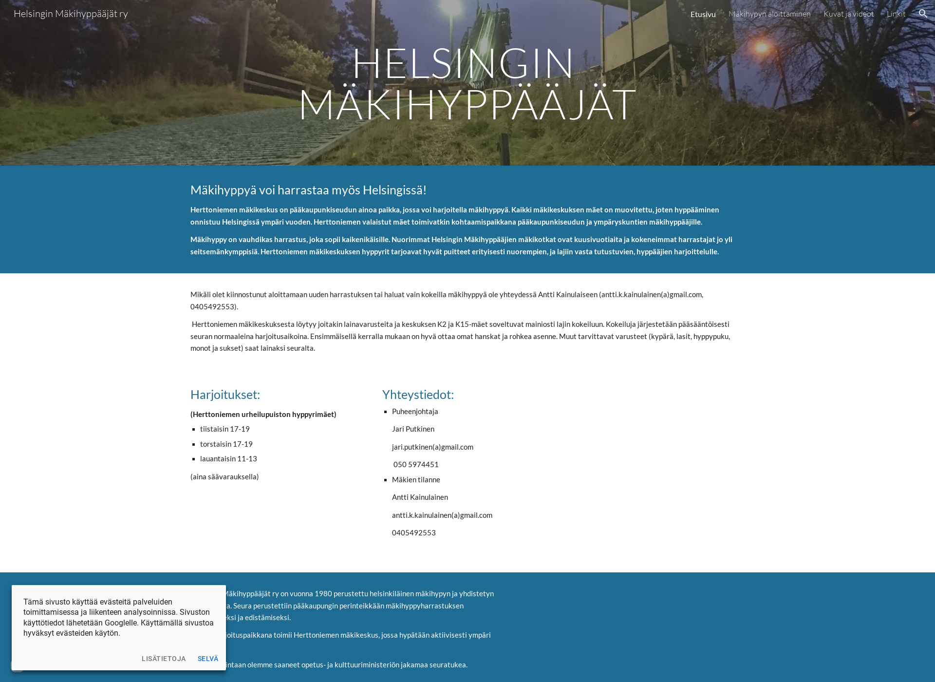 Screenshot for helsinginmakihyppaajat.fi
