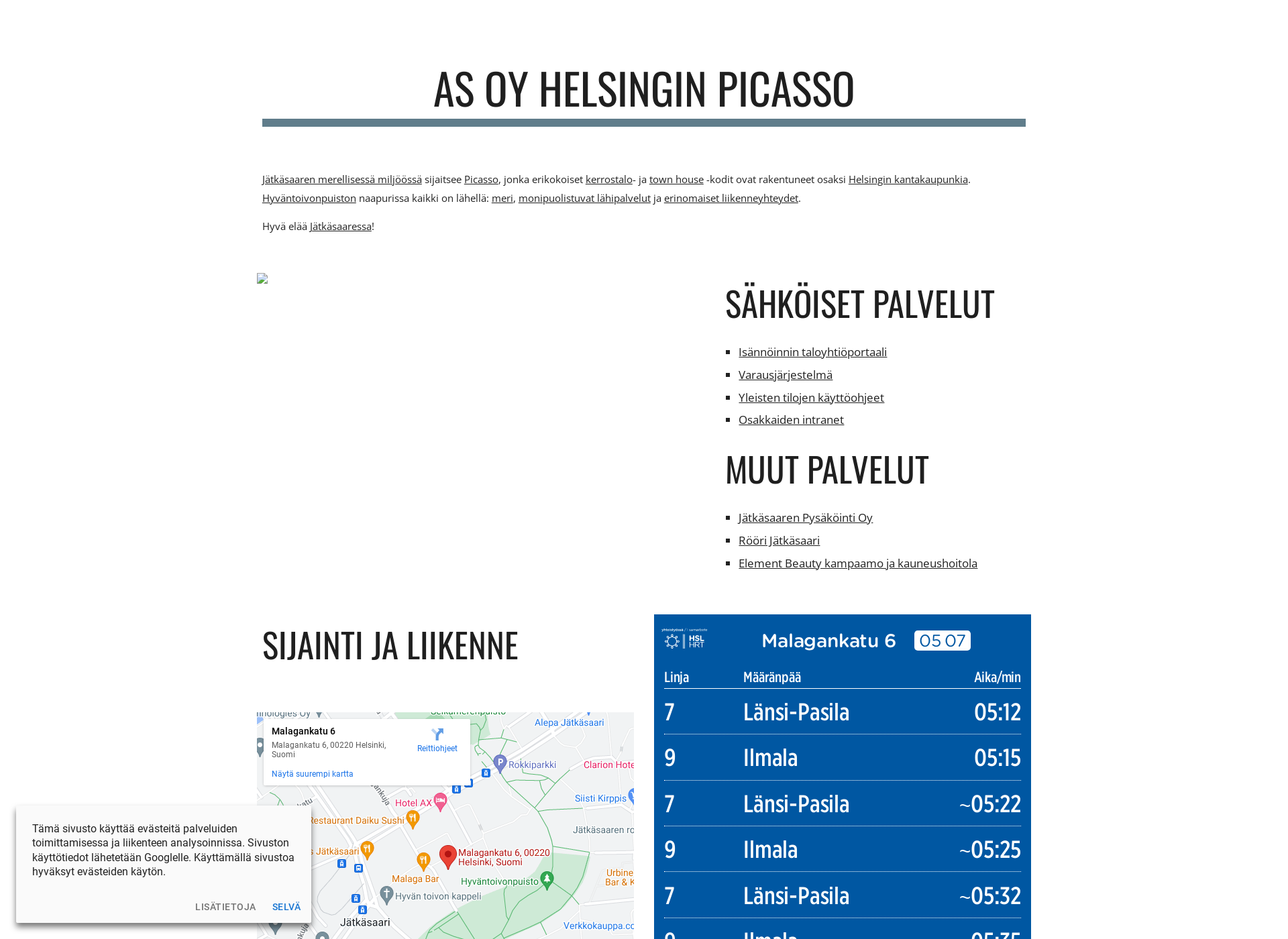Skärmdump för helsinginpicasso.fi
