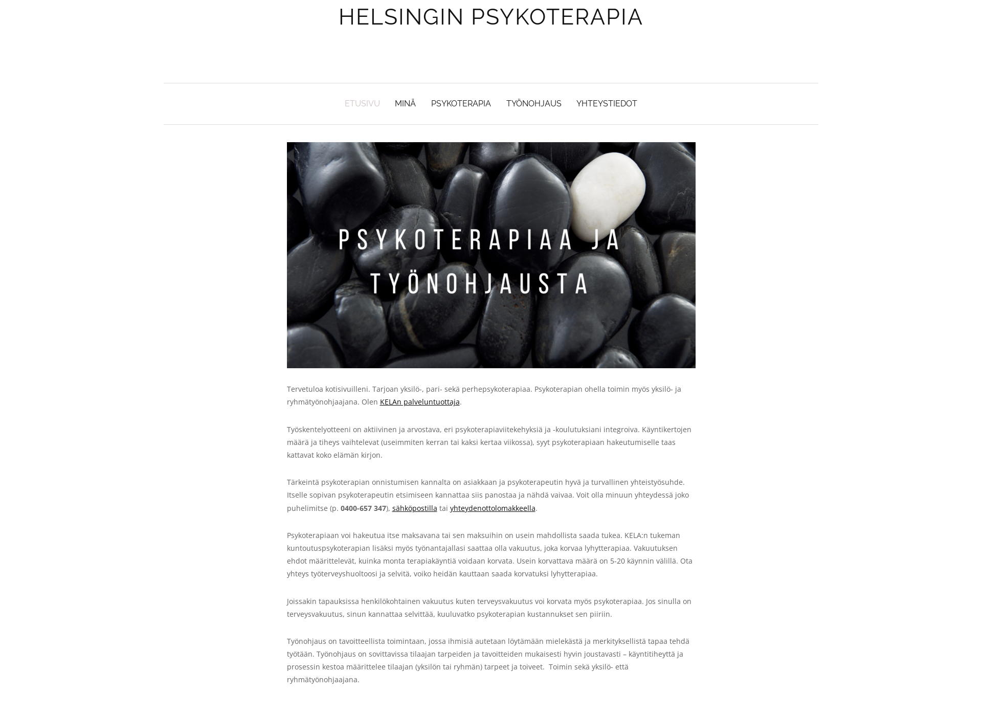 Screenshot for helsinginpsykoterapia.fi