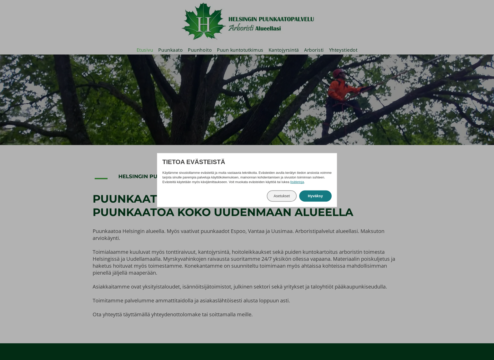 Screenshot for helsinginpuunkaato.fi