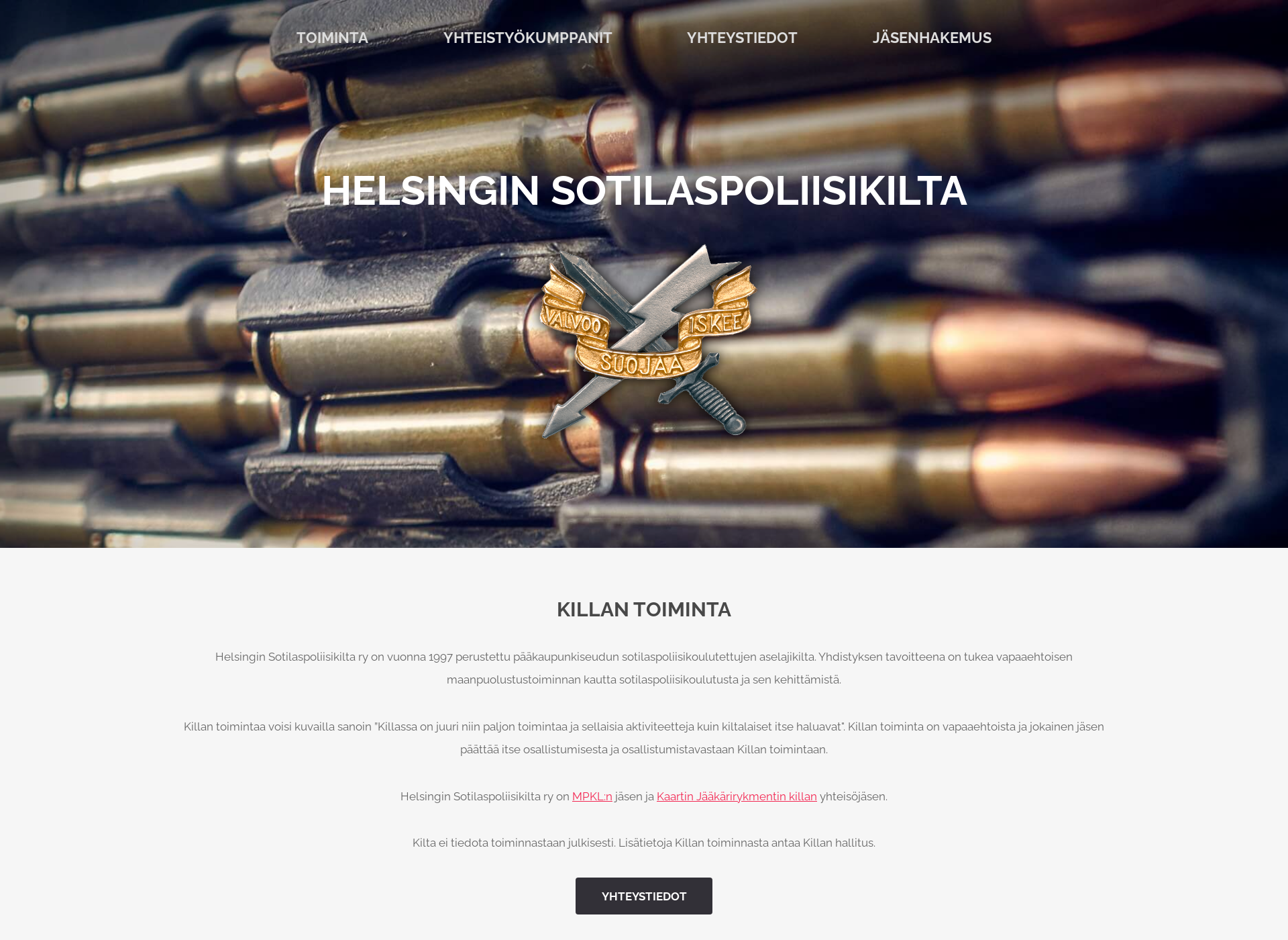 Screenshot for helsinginsotilaspoliisikilta.fi