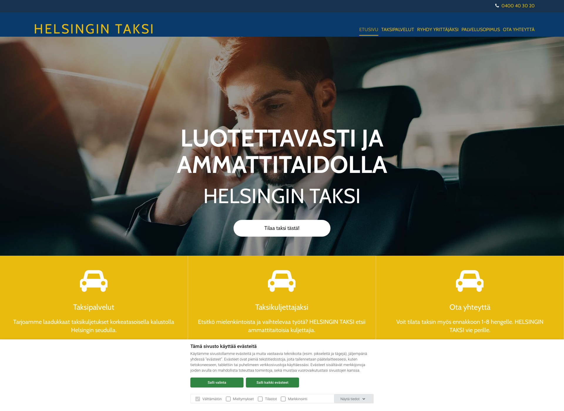 Screenshot for helsingintaksit.fi
