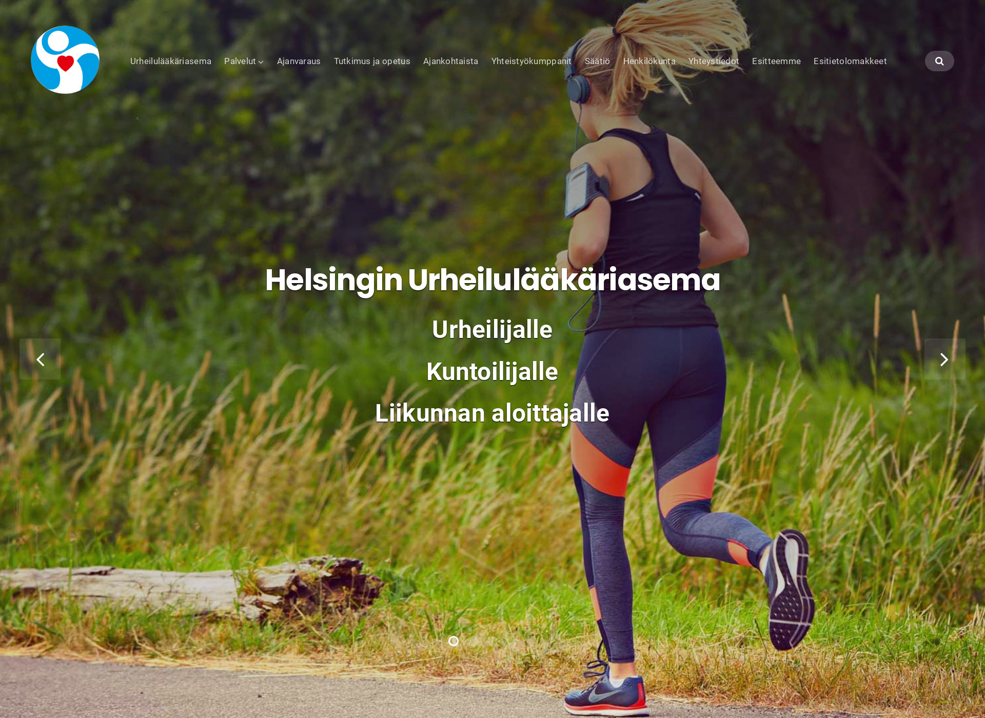 Skärmdump för helsinginurheilulaakariasema.fi