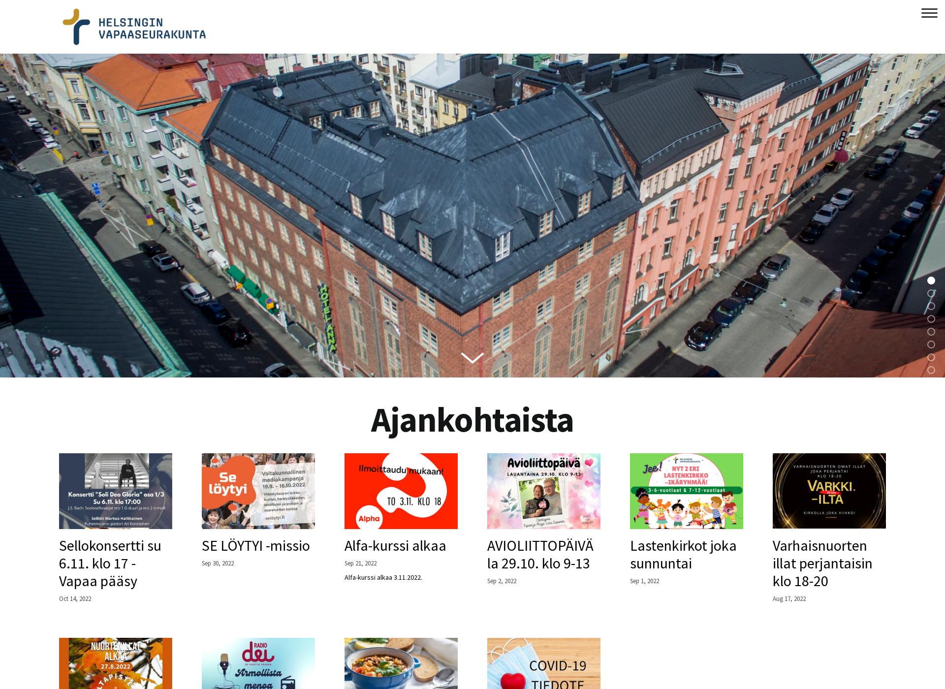 Screenshot for helsinginvapaaseurakunta.fi