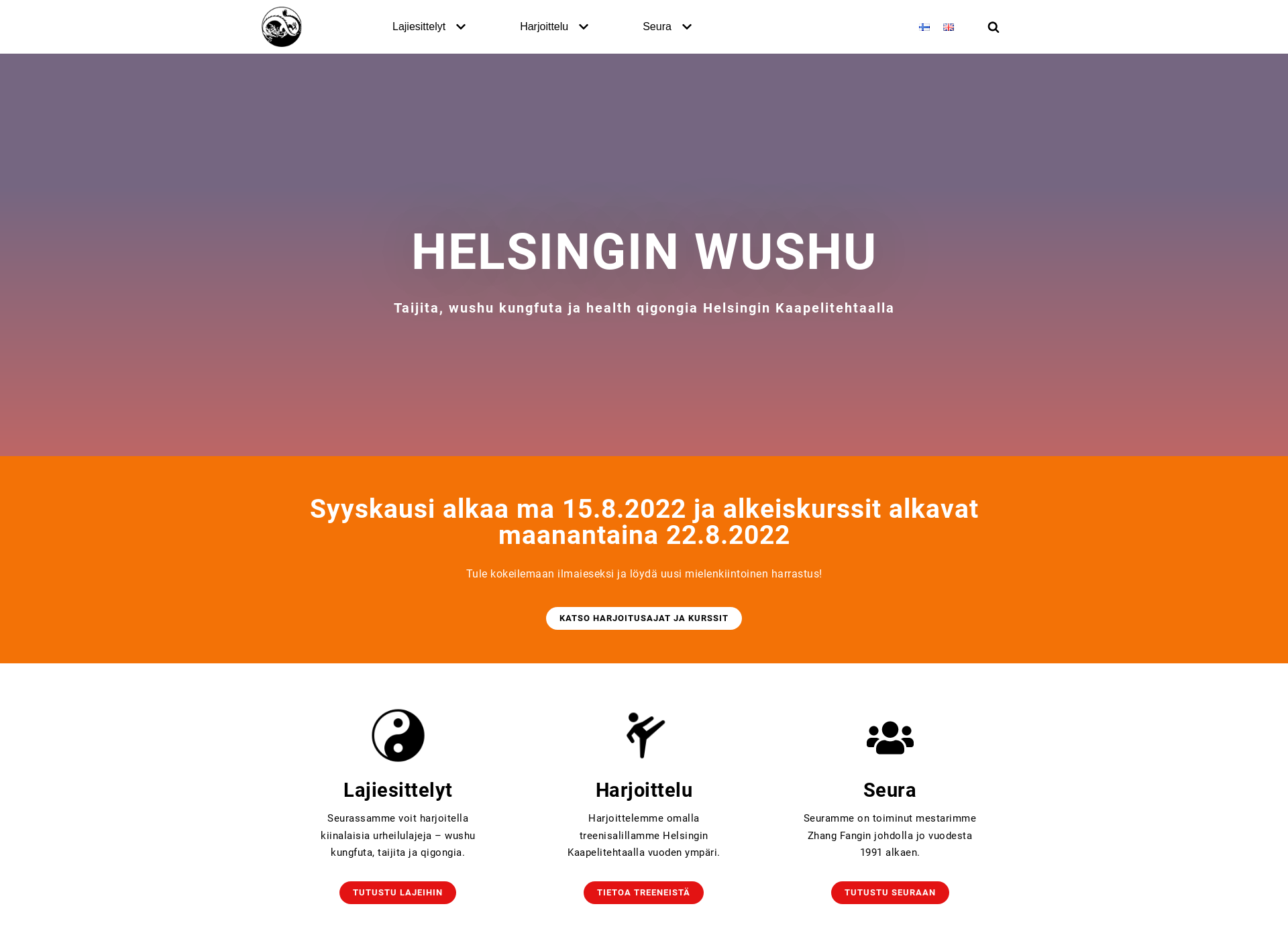 Screenshot for helsinginwushu.fi