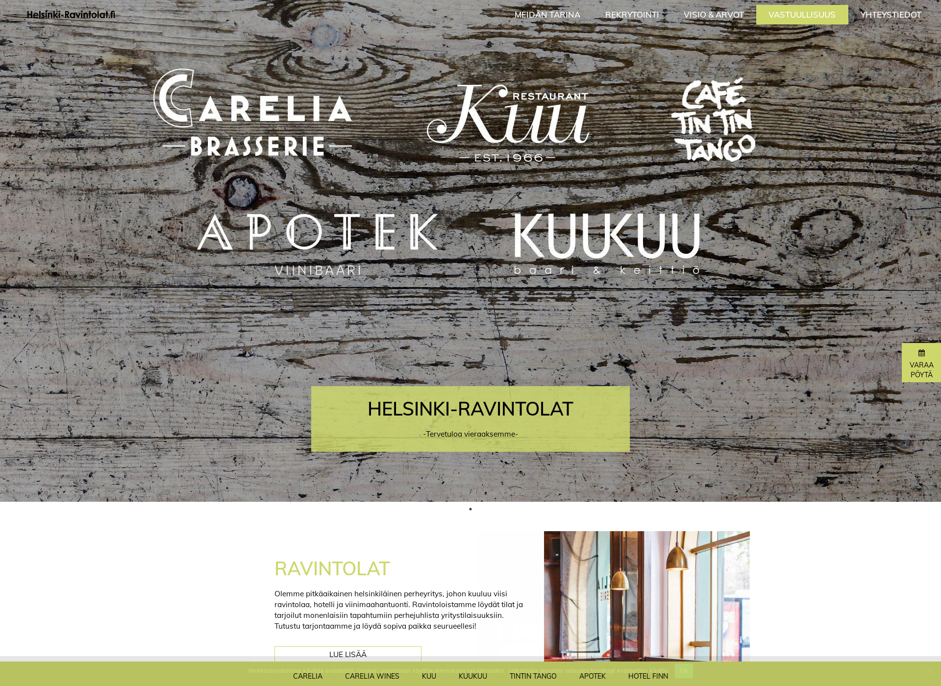 Screenshot for helsinki-ravintolat.fi