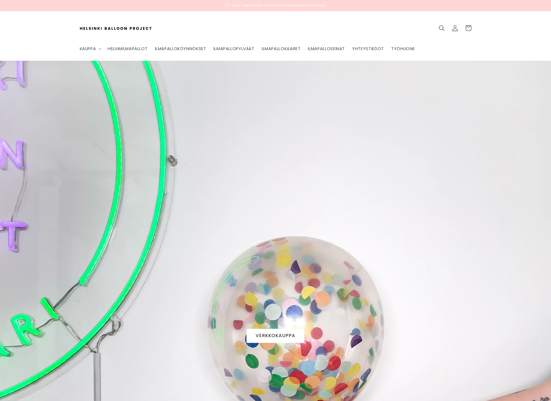 Screenshot for helsinkiballoon.fi