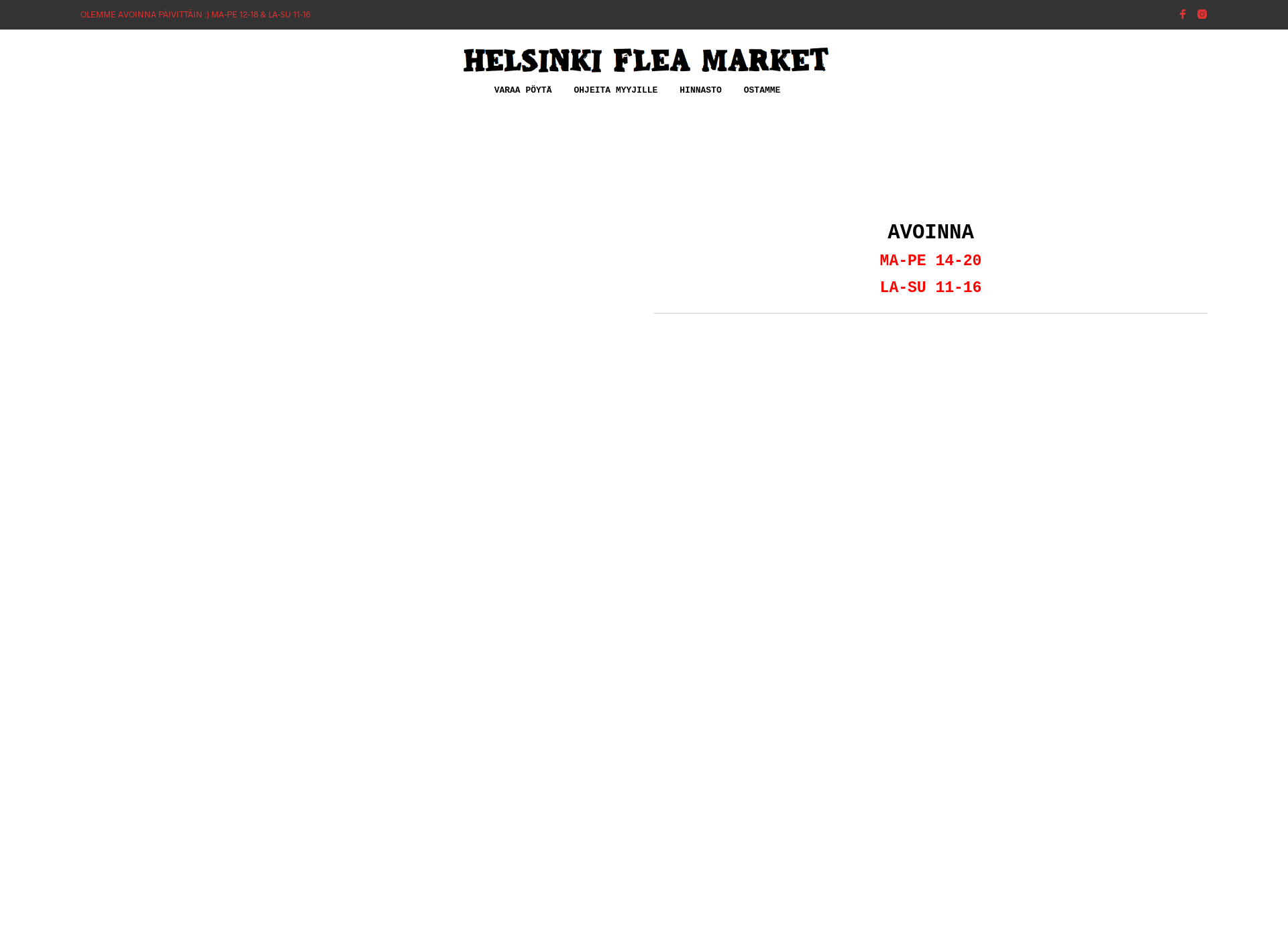 Skärmdump för helsinkifleamarket.fi