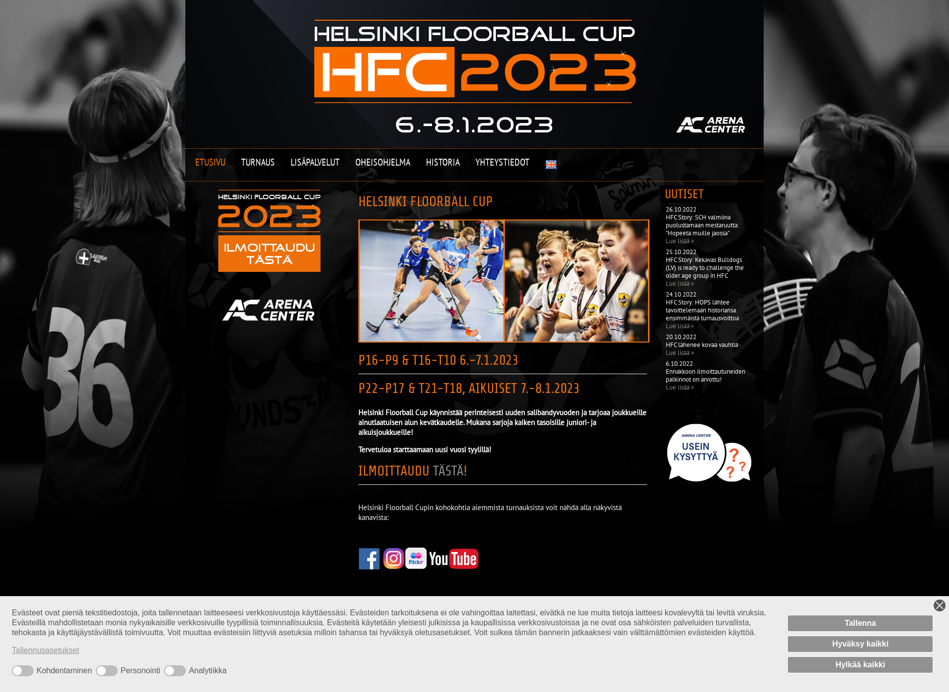 Screenshot for helsinkifloorballcup.fi