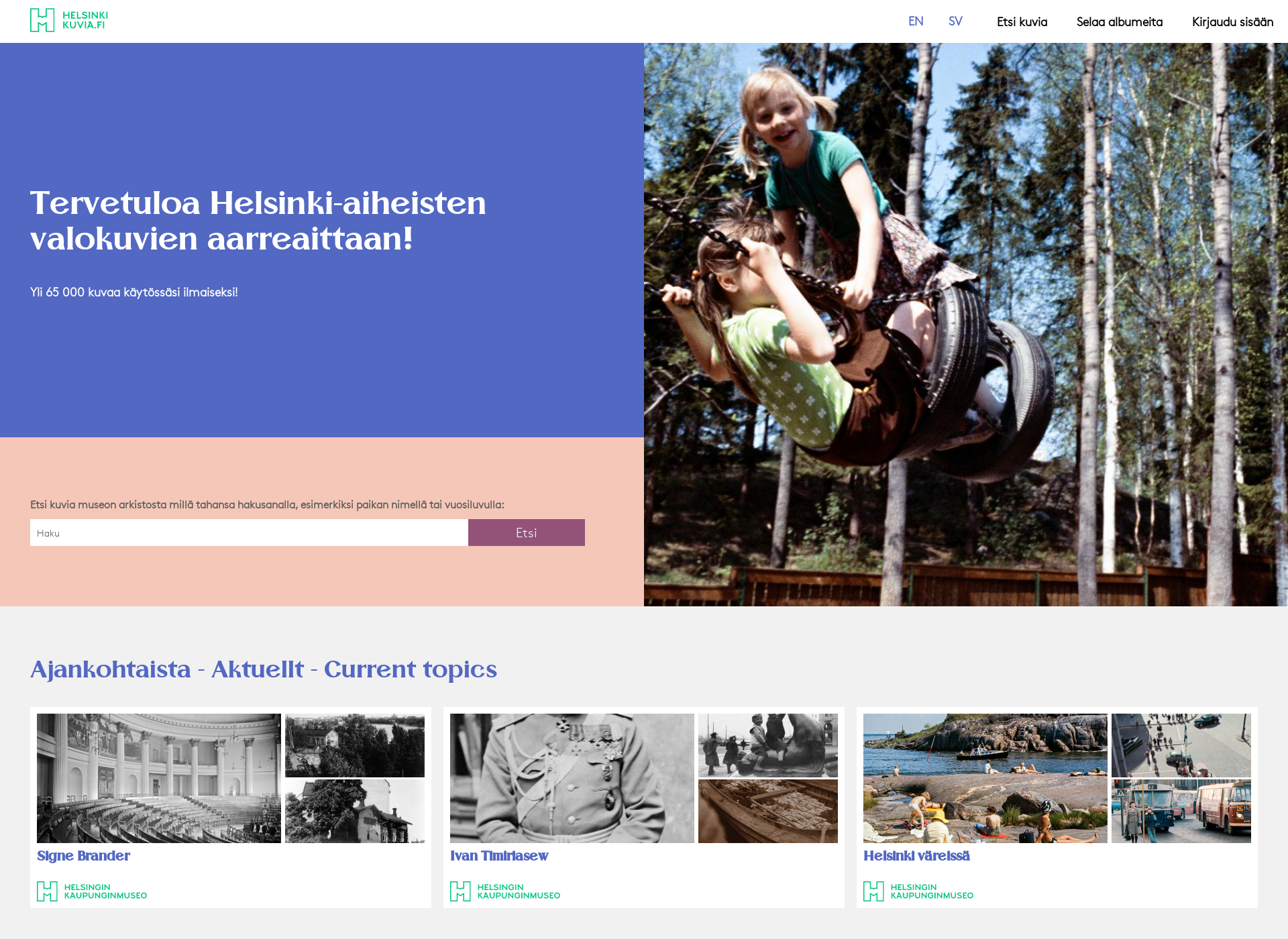 Screenshot for helsinkikuvia.fi