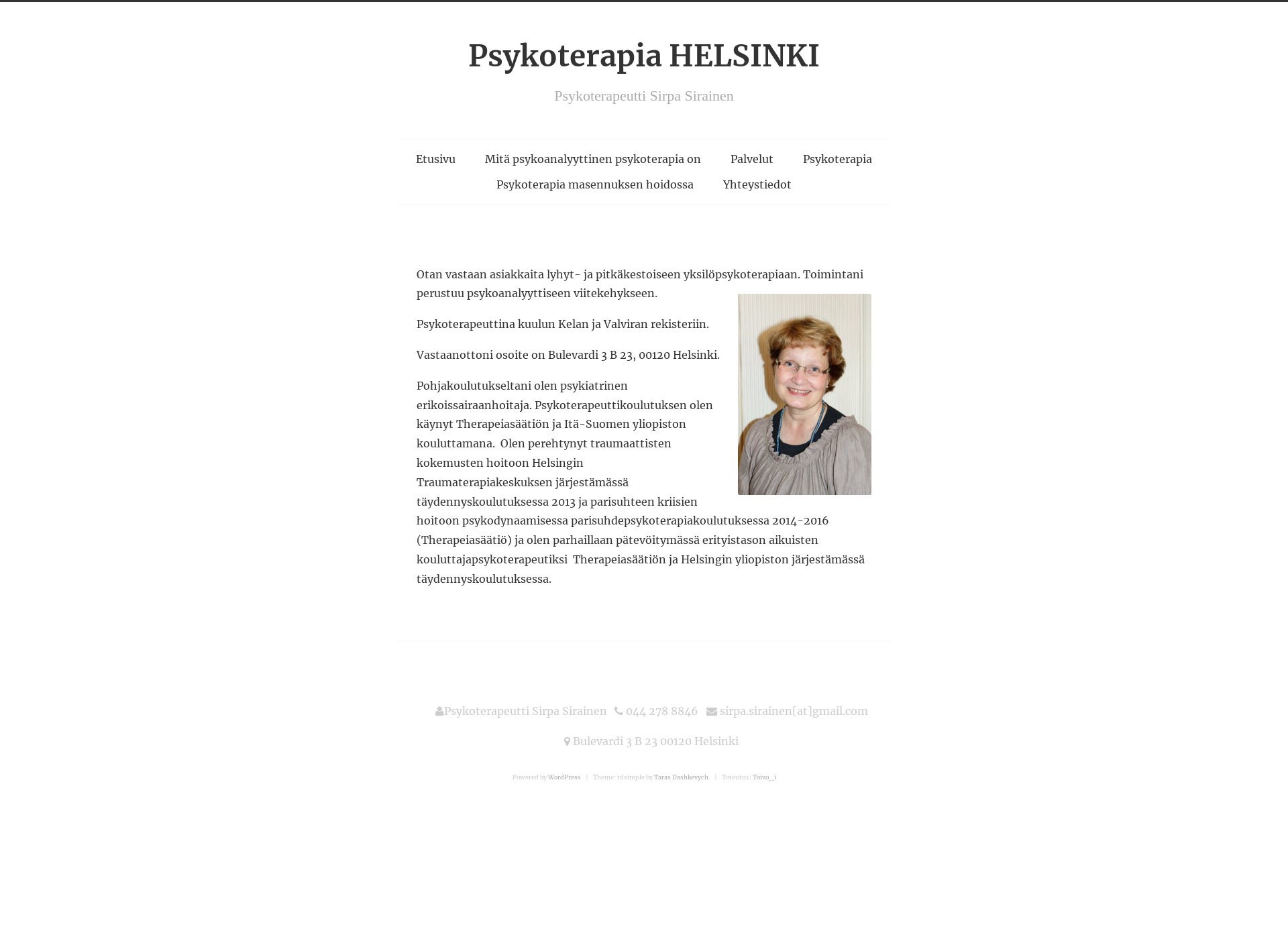Screenshot for helsinkipsykoterapeutti.fi