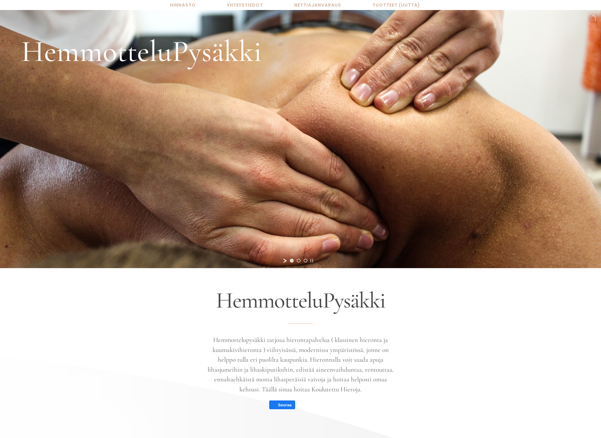 Screenshot for hemmottelupysakki.fi