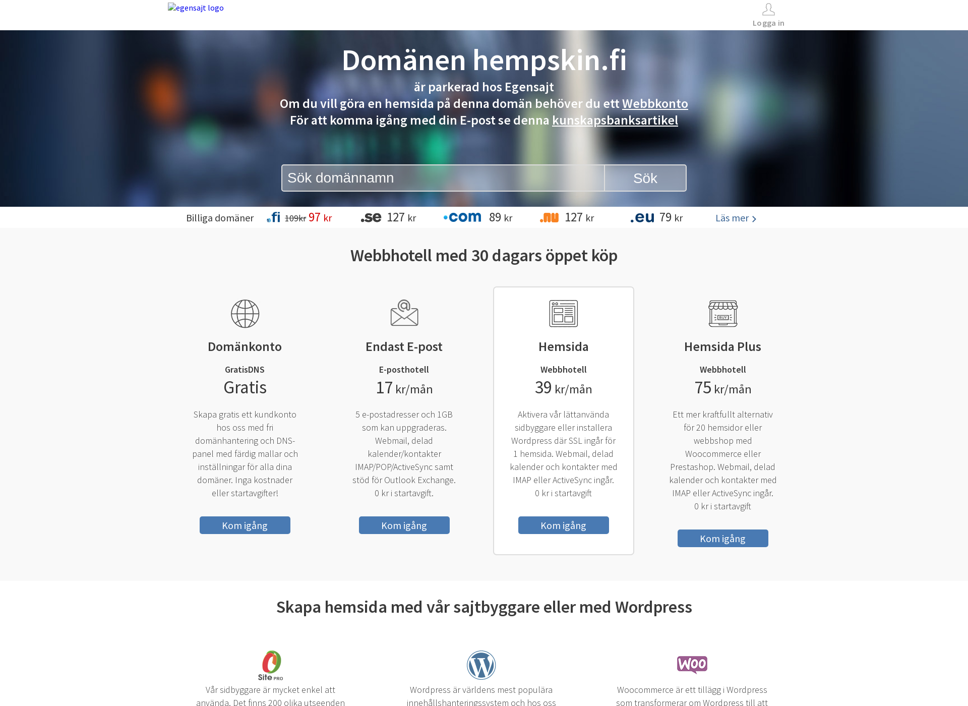 Screenshot for hempskin.fi