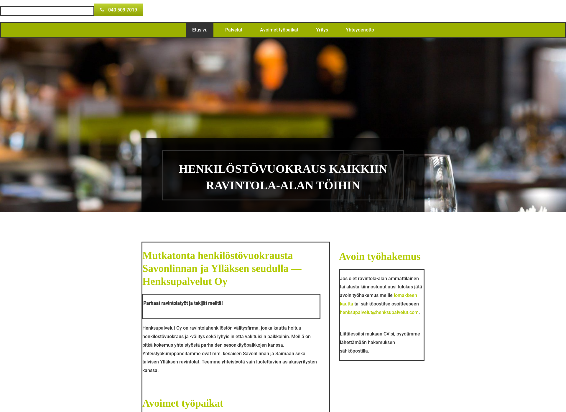 Screenshot for henksupalvelut.fi