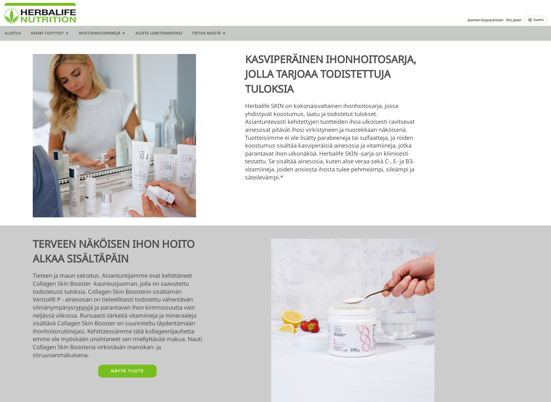 Screenshot for herbalifeskin.fi