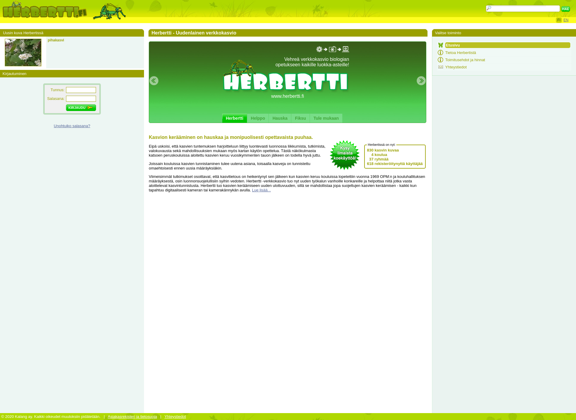 Screenshot for herbertti.fi