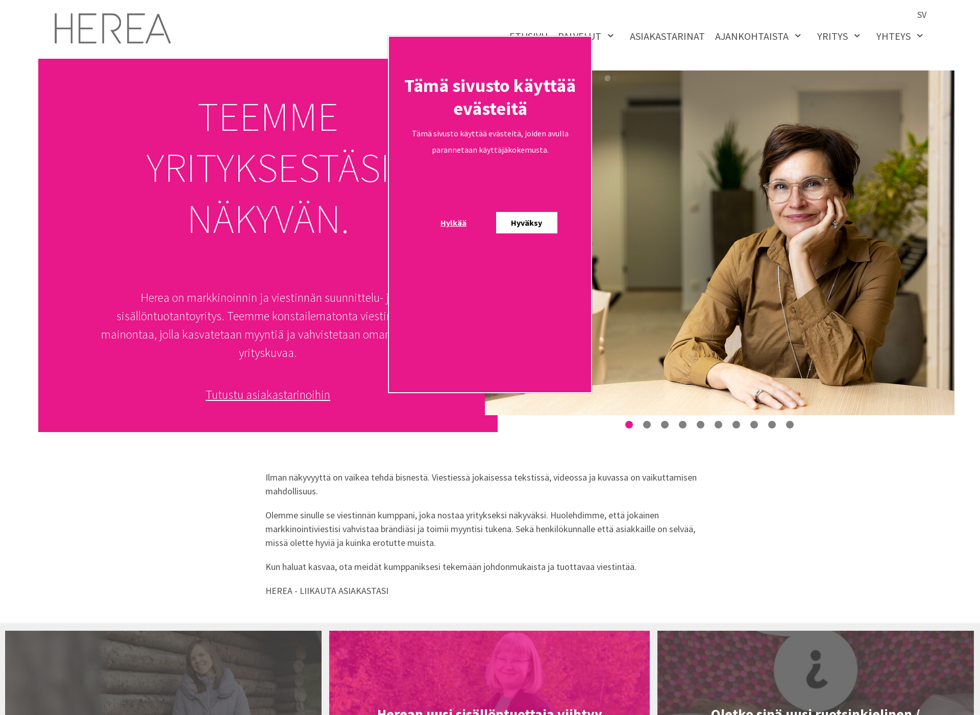 Screenshot for herea.fi