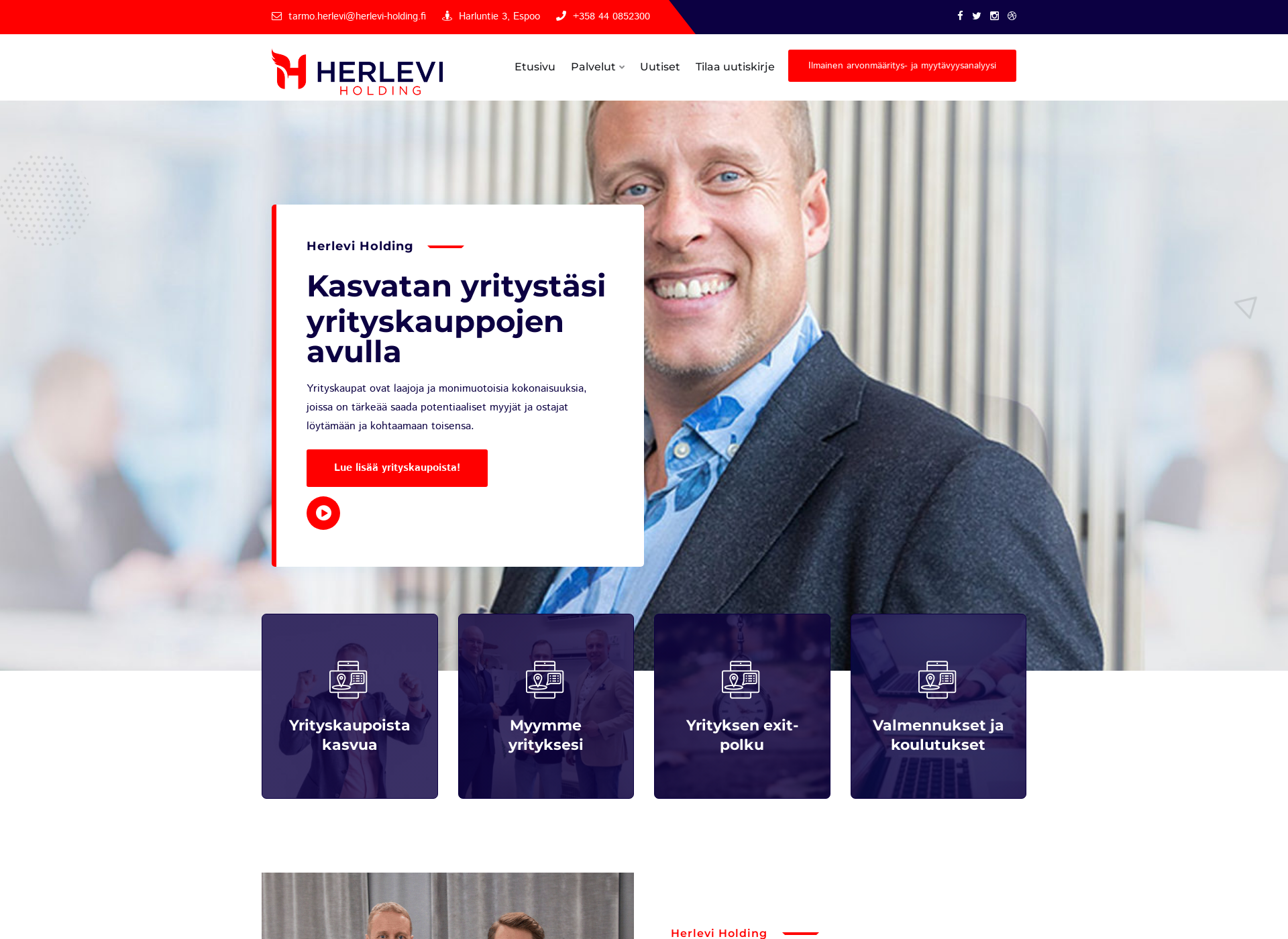 Screenshot for herlevi-holding.fi